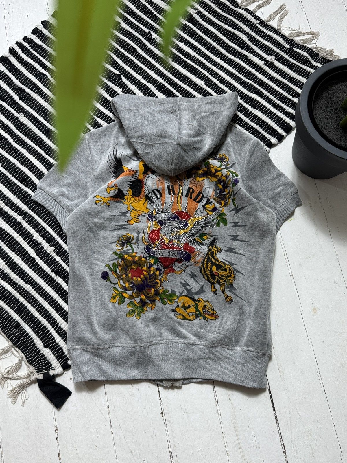 Ed Hardy VINTAGE ED HARDY VELOUR 2000s PRINTED TRACKSUIT / SET Size M / US 6-8 / IT 42-44 - 3 Thumbnail