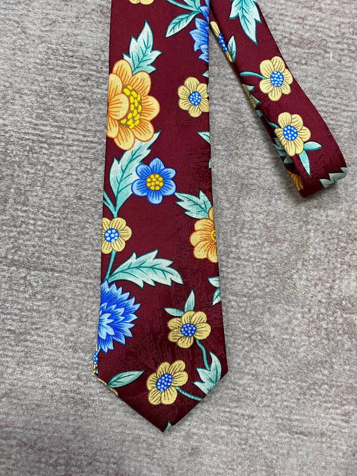 Yohji Yamamoto Yohji Yamamoto Pour Homme Early Silk Floral Tie Size ONE SIZE - 2 Thumbnail