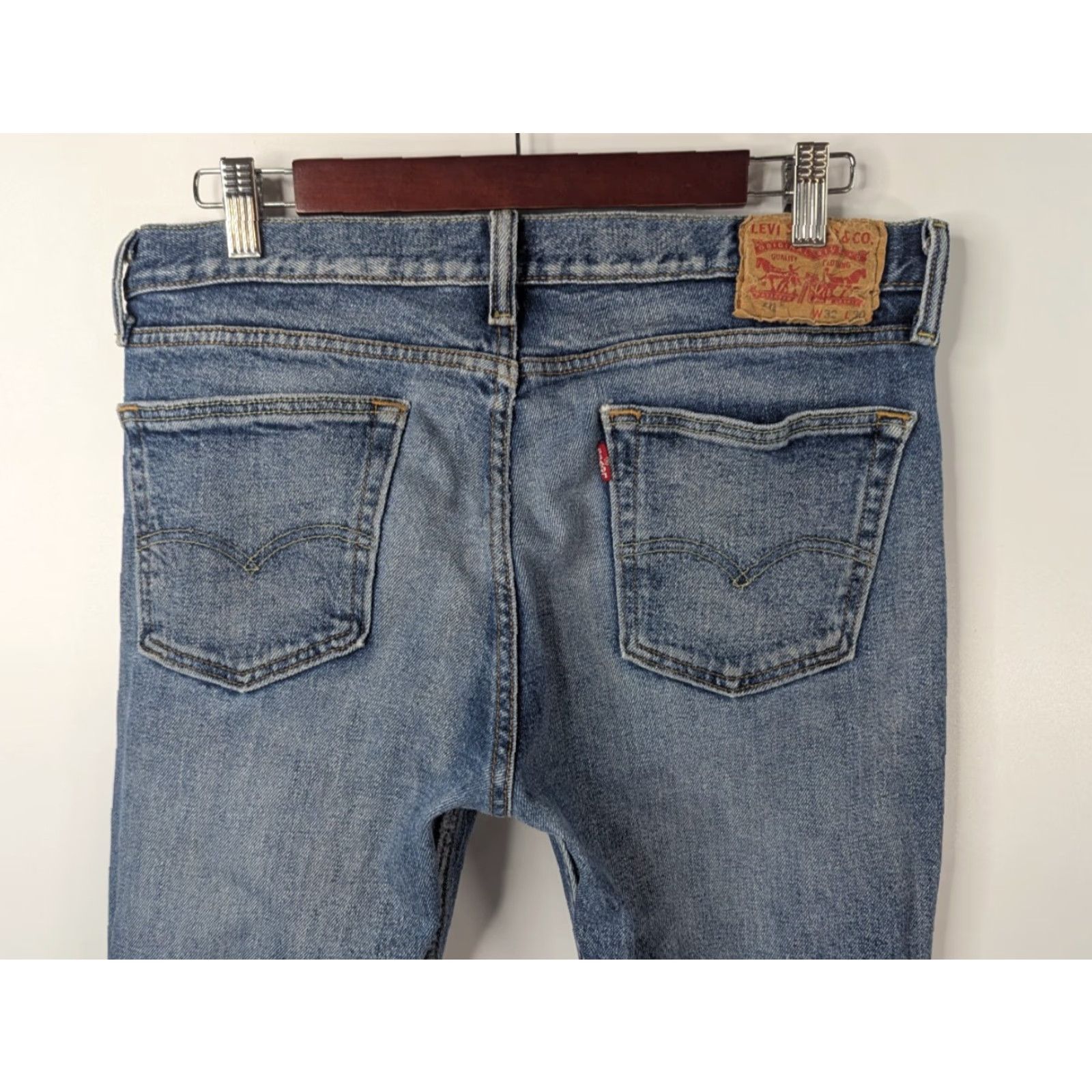 Levi's Levi's 511 Jeans Men's 32x30 Blue Distressed Slim Fit Straight Leg Denim Pants Size US 32 / EU 48 - 6 Thumbnail