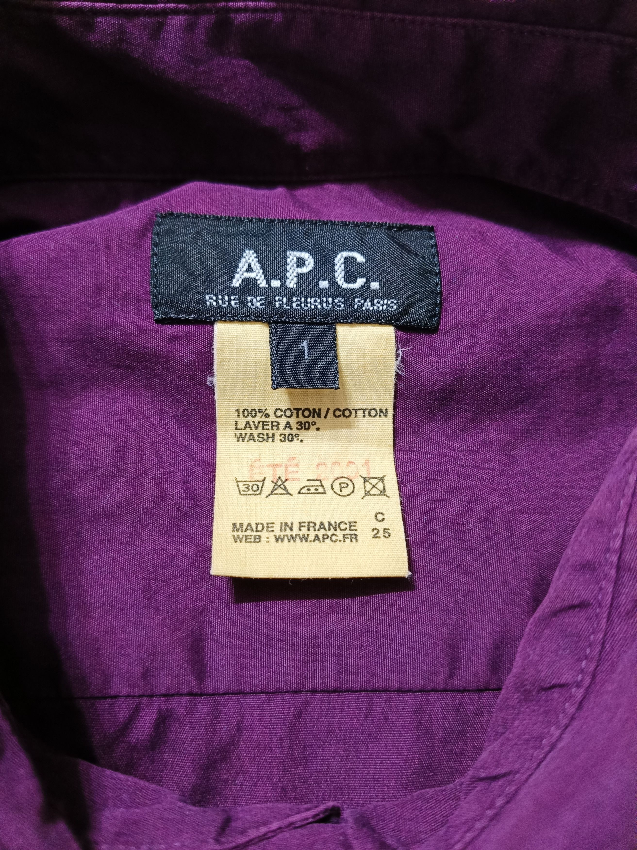A.P.C. Long-sleeved purple shirt button ups Size US S / EU 44-46 / 1 - 5 Thumbnail