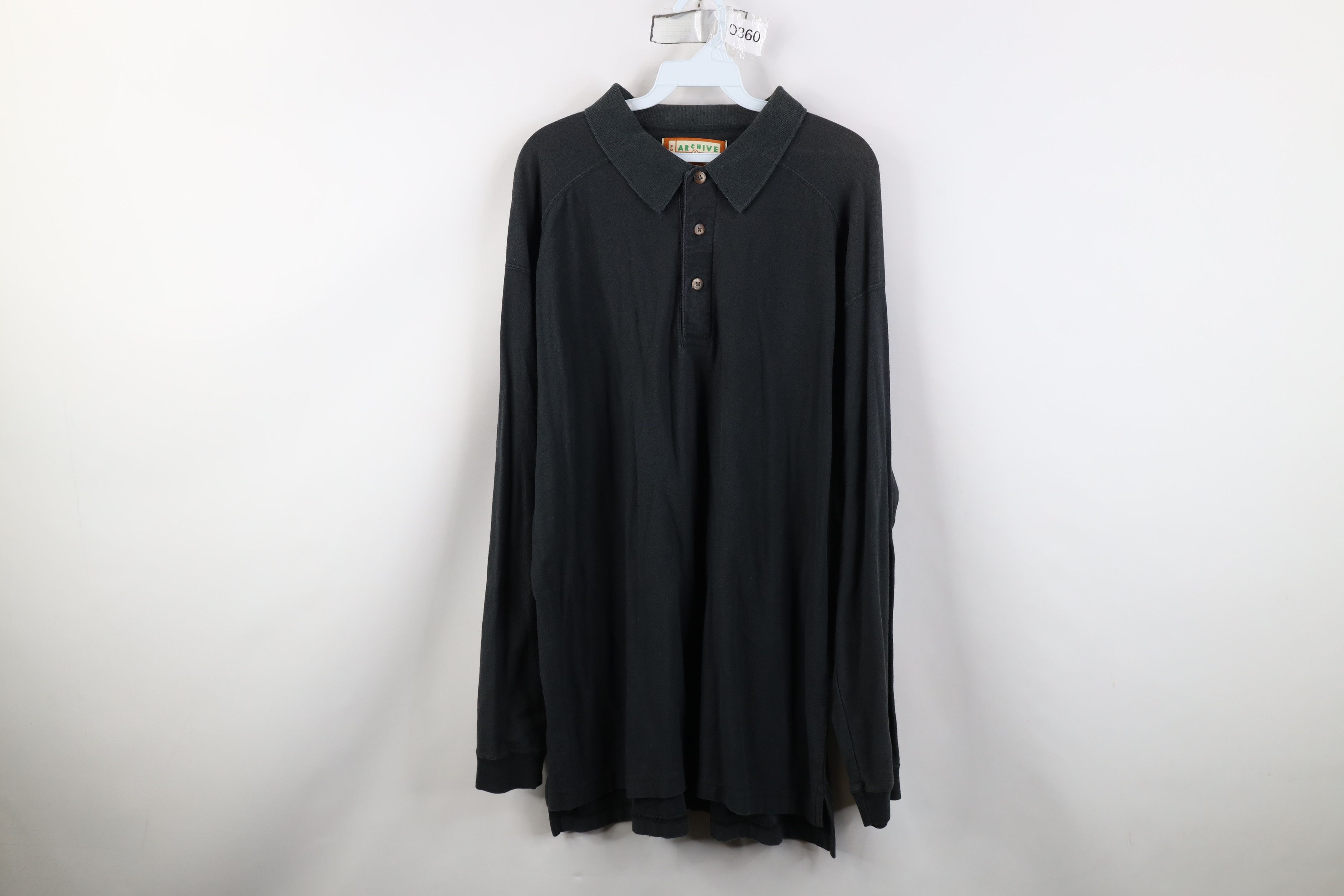 Vintage Vintage 90s Streetwear Fit Long Sleeve Rugby Polo Black Size US XL / EU 56 / 4 - 1 Thumbnail