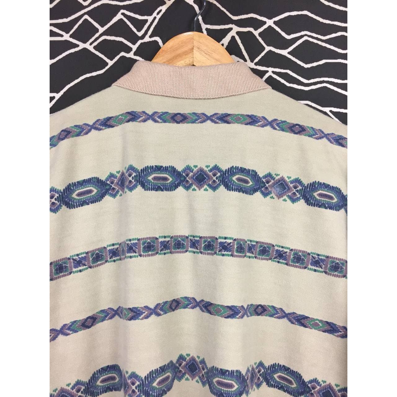 Designer × Vintage Alpha Massimo Rebecchi Made In Italy Aztec Pattern Polo Tee Size US XL / EU 56 / 4 - 6 Thumbnail