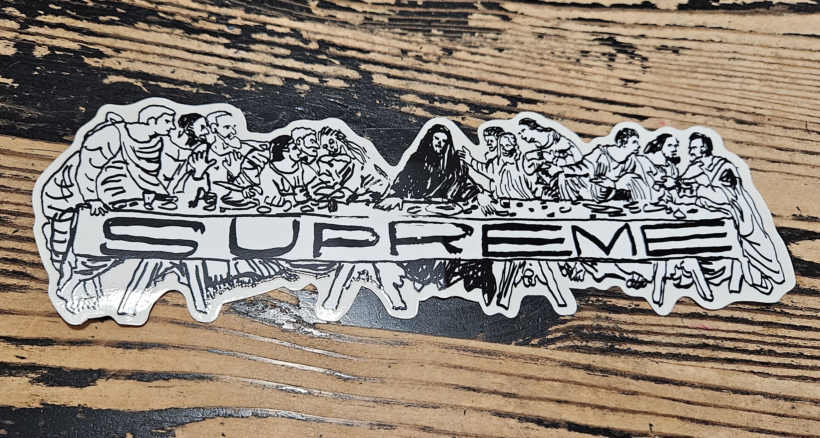 Supreme Supreme Last Supper Full Tab Box Logo Sticker Jesus