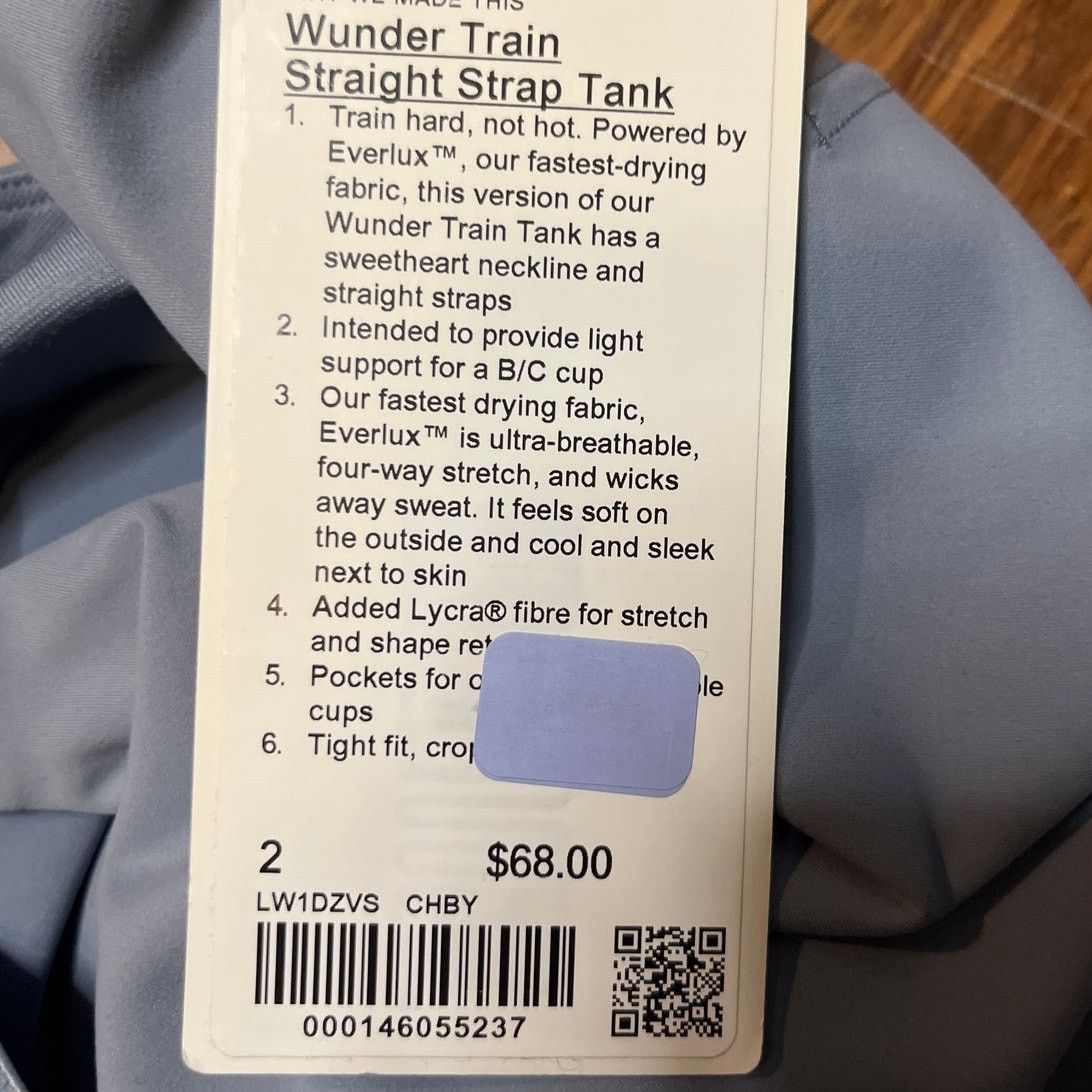 Lululemon lululemon wunder train straight strap tank size 2 Chamb Blue Size XS / US 0-2 / IT 36-38 - 3 Thumbnail