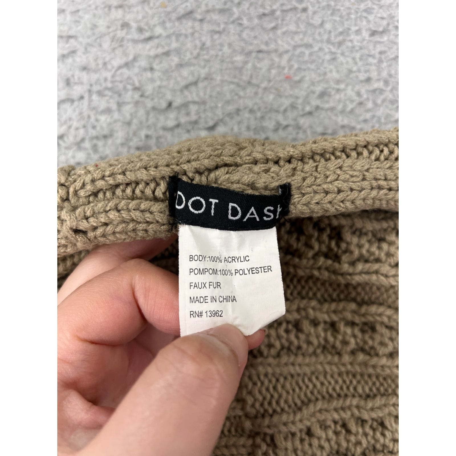 Vintage Dot Dash Beanie Womens One Size Beige Knit 100% Acrylic Ski Winter Hat Beanie Adult Womens 1SZ Beige 90s Theme? (No, keep to item) Size ONE SIZE - 5 Thumbnail