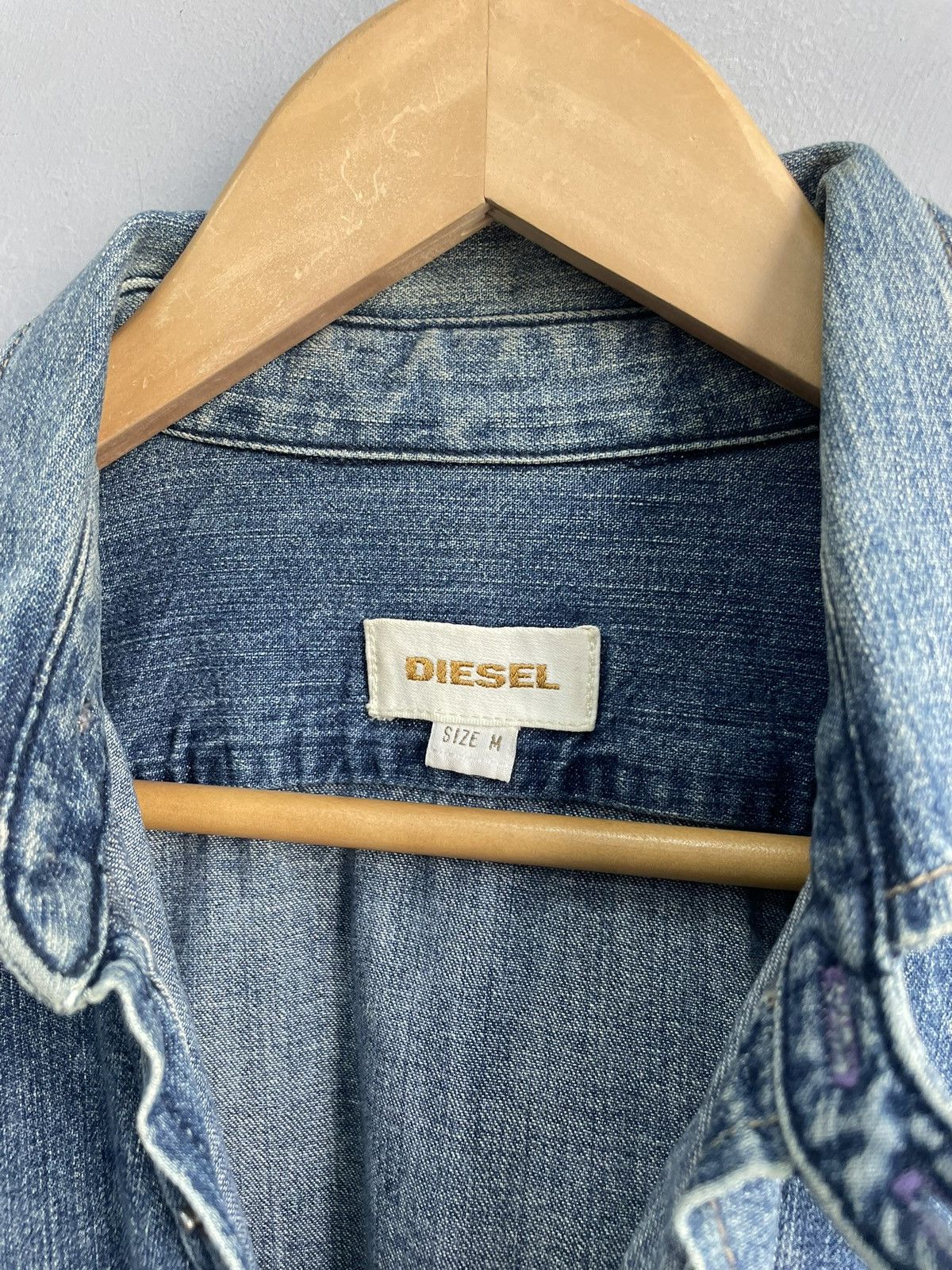 Diesel Vintage distressed denim washed Diesel shirt button up y2k Size US M / EU 48-50 / 2 - 6 Thumbnail