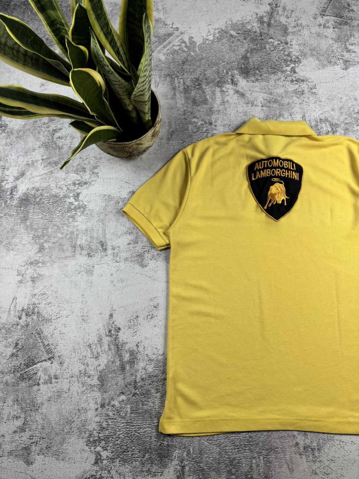 Lamborghini Lamborghini Automobili Yellow Vintage Racing Men’s XL Retro Polo T Shirt Tee Size US XL / EU 56 / 4 - 3 Thumbnail