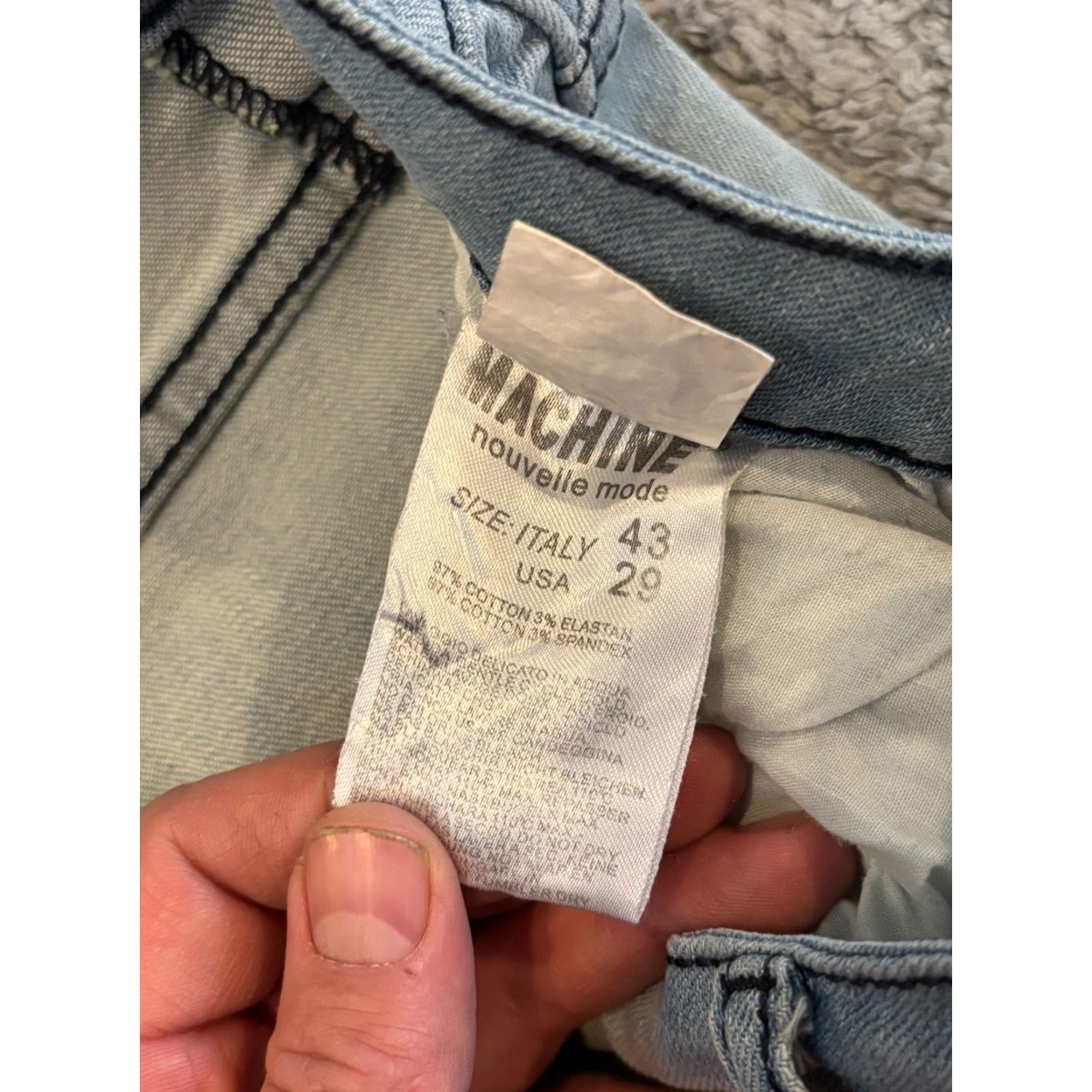 Toy Machine VINTAGE Machine Jeans Womens 29 Light Wash Blue Denim Distressed Skinny Fit Raw Hem Size 29" - 3 Thumbnail