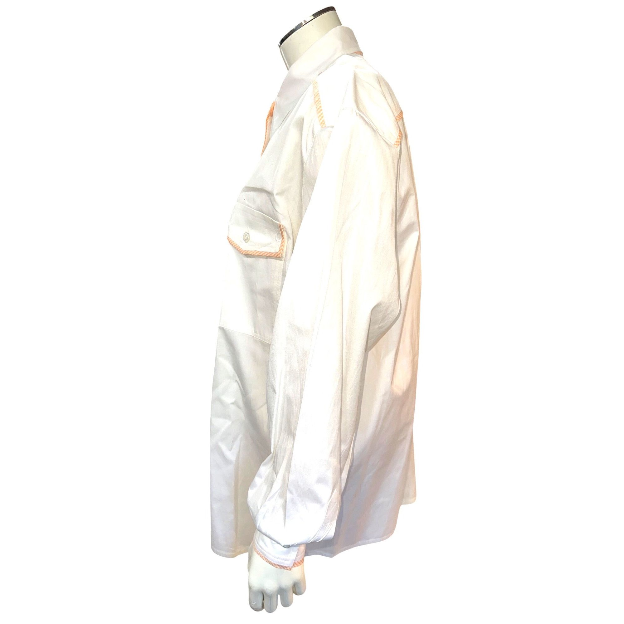 Escada Escada Margaretha Ley 42 White Cotton Button Up Shirt Orange Size M / US 6-8 / IT 42-44 - 3 Thumbnail
