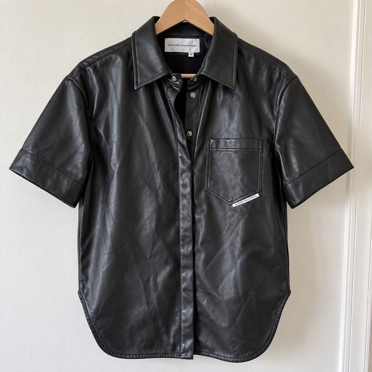 Alexandre Plokhov Aleksandre Akhalkatsishvili Black Vegan Leather Shirt Size US M / EU 48-50 / 2 - 8 Thumbnail