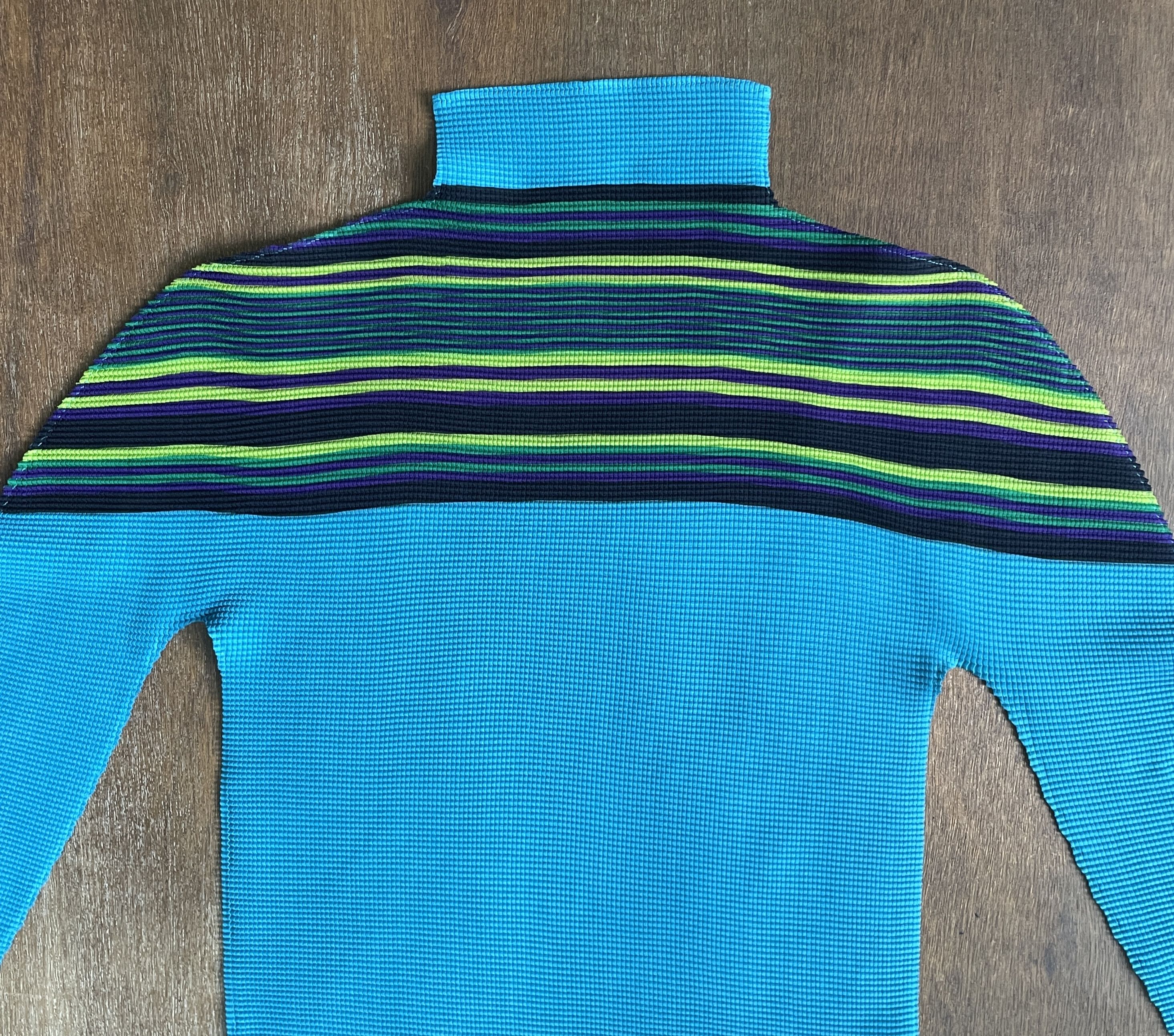 Issey Miyake ISSEY MIYAKE ME Turquoise Turtle Neck Size US XXS / EU 40 - 2 Thumbnail