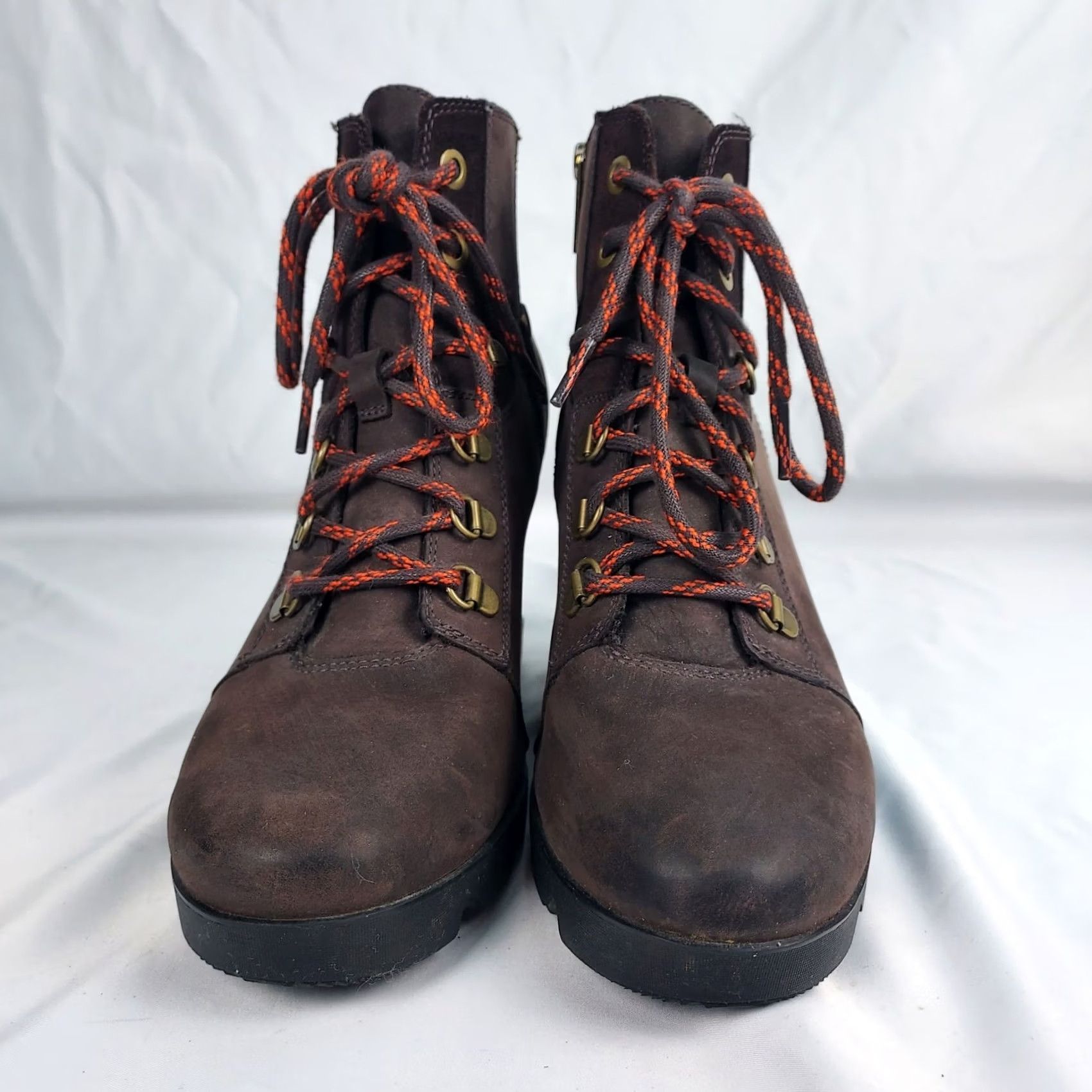 SOREL Sorel Womens Bootie Brown Leather Wedge Lug Sole Ankle Booties Women US 10 UK 8 EU 41 Size US 8 / IT 38 - 7 Thumbnail