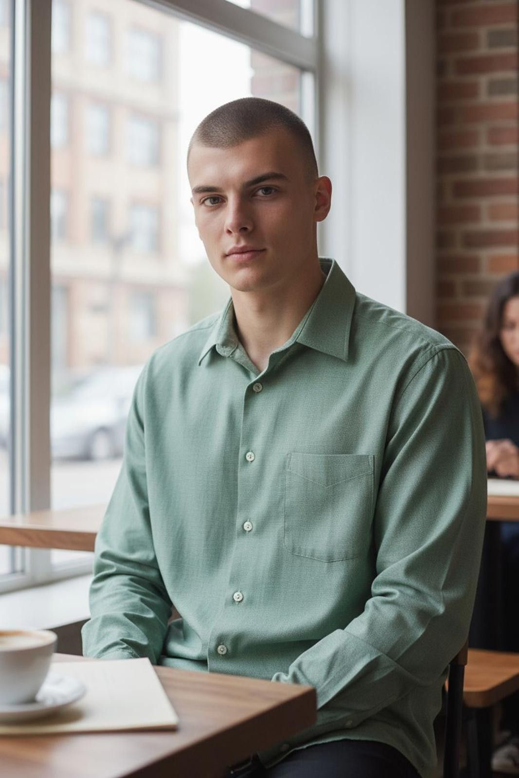 Croft & Barrow Croft & Barrow Men's Long Sleeve Casual Shirt in Light Green Size 38R - 2 Thumbnail