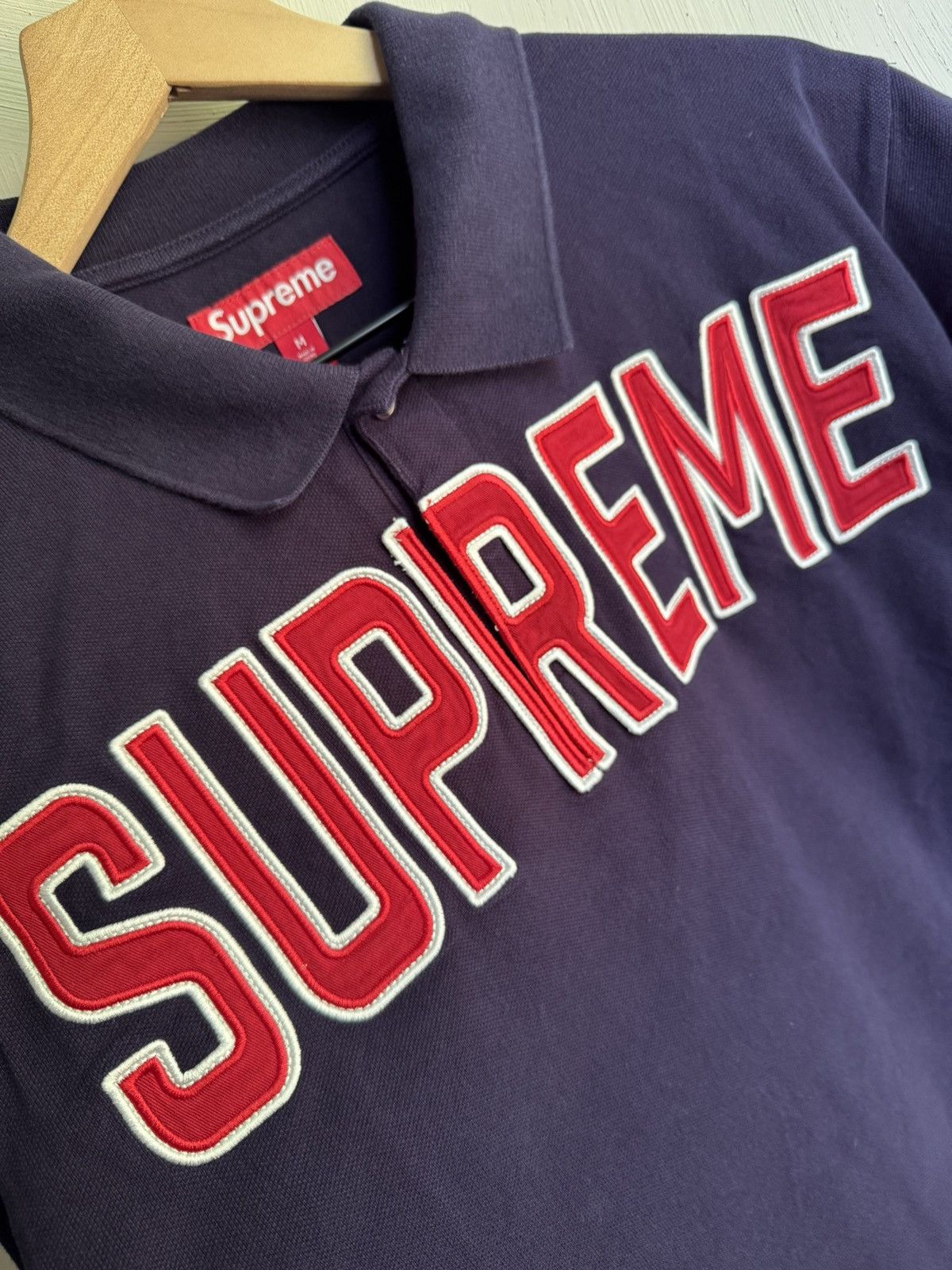 Supreme Supreme Twill Aplique Polo Navy Size US M / EU 48-50 / 2 - 2 Thumbnail