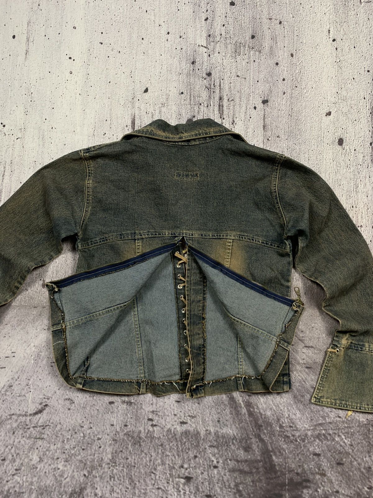 Japanese Brand Miss Sixty Denim Jacket Vintage Y2k Style Avantgarde Size S / US 4 / IT 40 - 8 Thumbnail