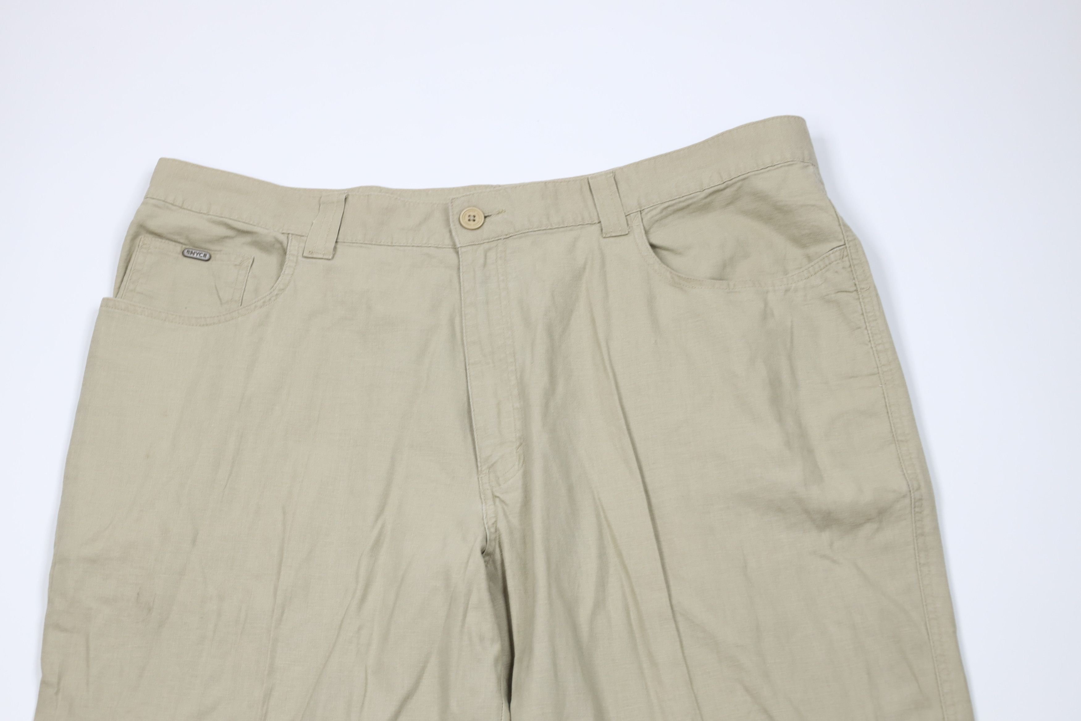 Enyce Vintage 90s Y2K Enyce Baggy Linen Blend Wide Leg Pants Size US 42 / EU 58 - 2 Thumbnail