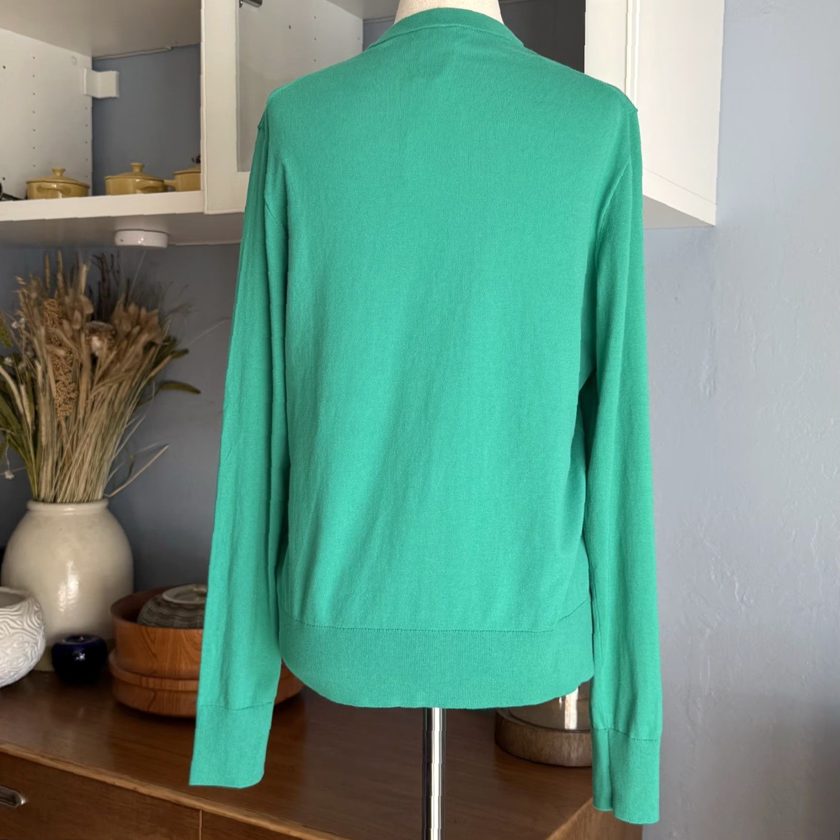 J.Crew J. Crew Cotton-blend Jackie Cardigan Sweater XL Bright Kelly Green E8447 Size XL / US 12-14 / IT 48-50 - 4 Thumbnail