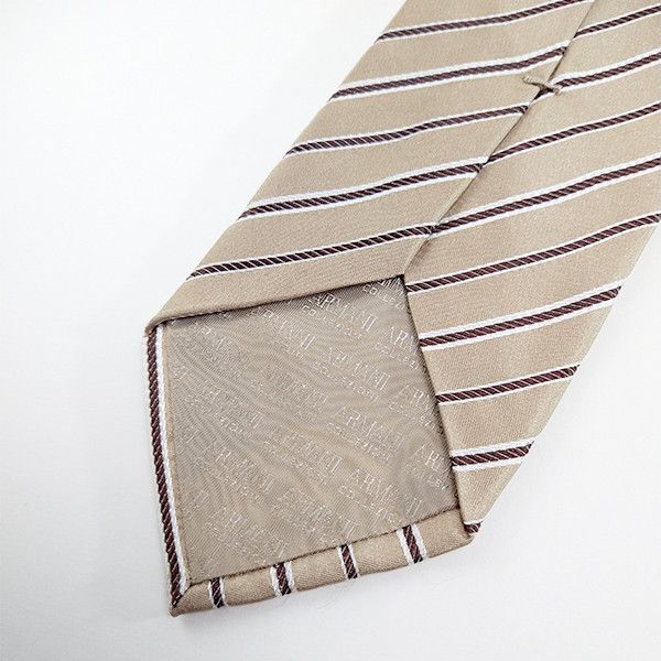 Armani Collezioni VTG 1980s Armani Collezioni Giorgio Tie Necktie Striped Silk Size ONE SIZE - 5 Thumbnail