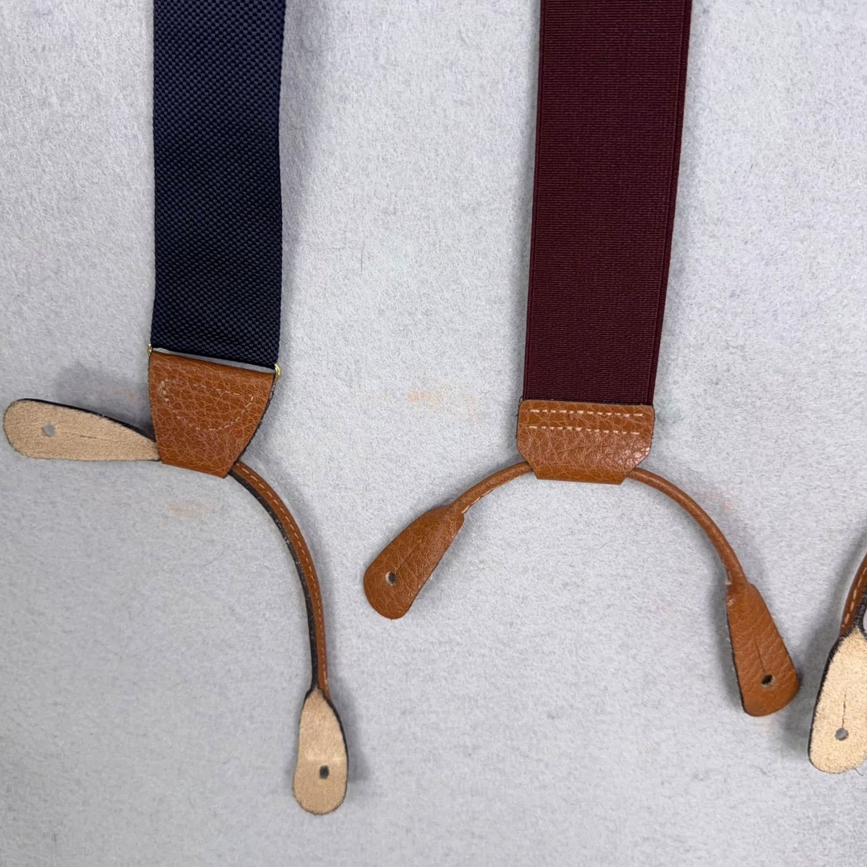 Brooks Brothers Brooks Brothers Mens Suspenders One Size Blue Elastic Leather Adjustable Size ONE SIZE - 3 Thumbnail