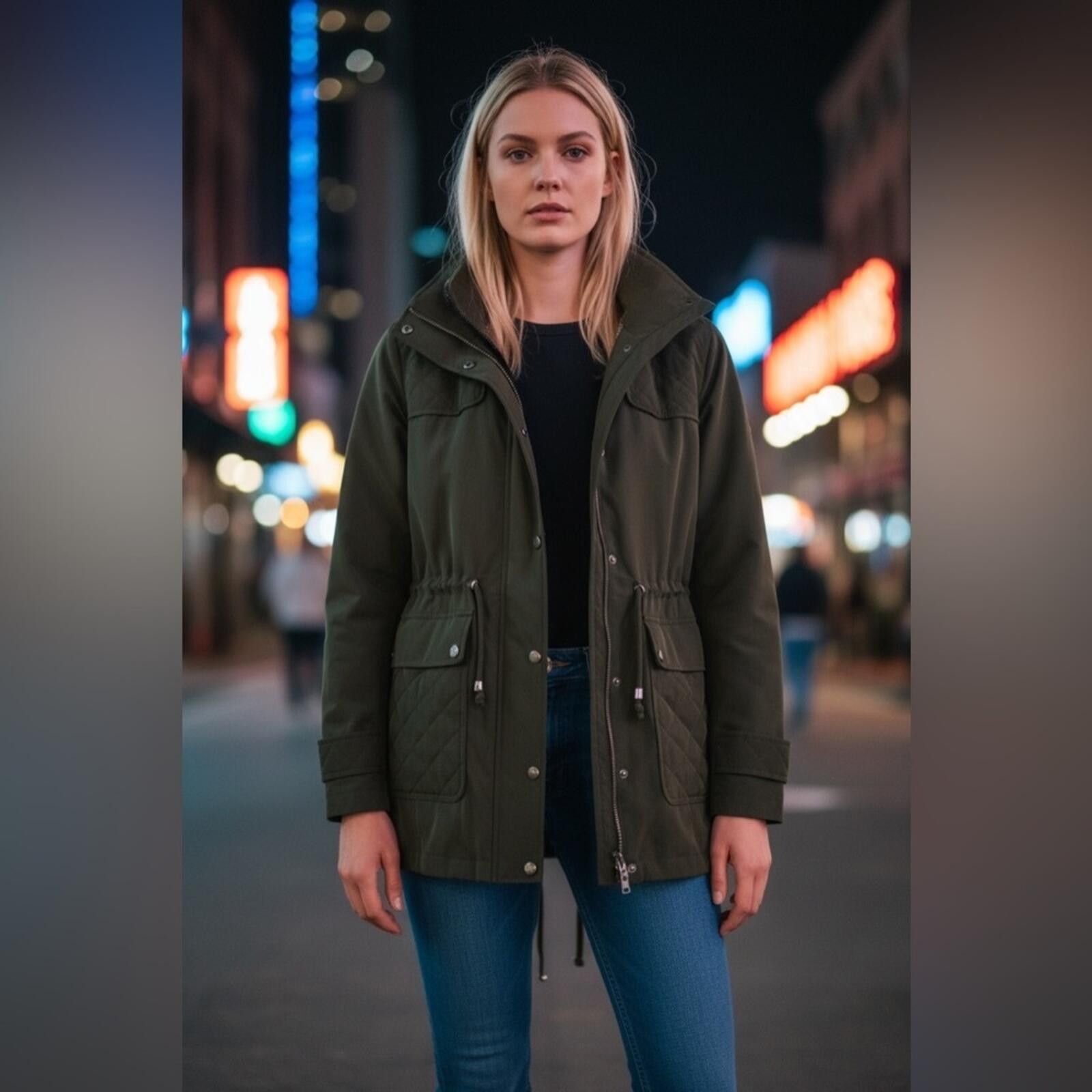 Unknown London Women's Olive Green Hooded Utility Jacket Size S / US 4 / IT 40 - 1 Thumbnail