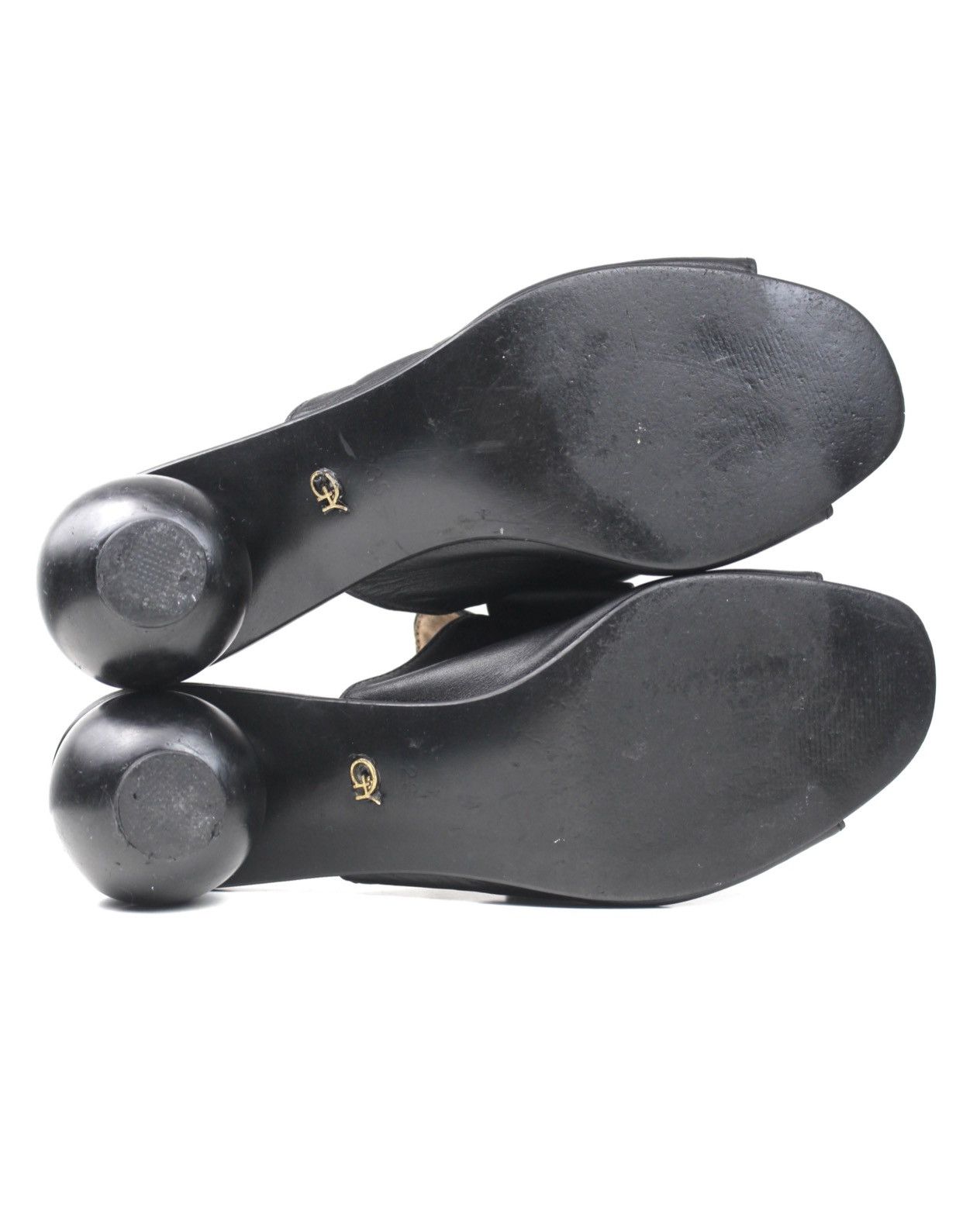 Japanese Brand 2000S JAPANESE MADE SCULPTURAL SPHERE-HEEL LEATHER MULES Size US 7.5 / IT 37.5 - 7 Thumbnail