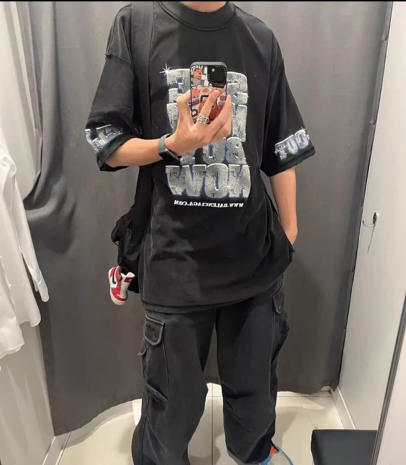 Balenciaga Balenciaga Washing damage to make old short sleeves 2501-Ne Size US S / EU 44-46 / 1 - 2 Thumbnail