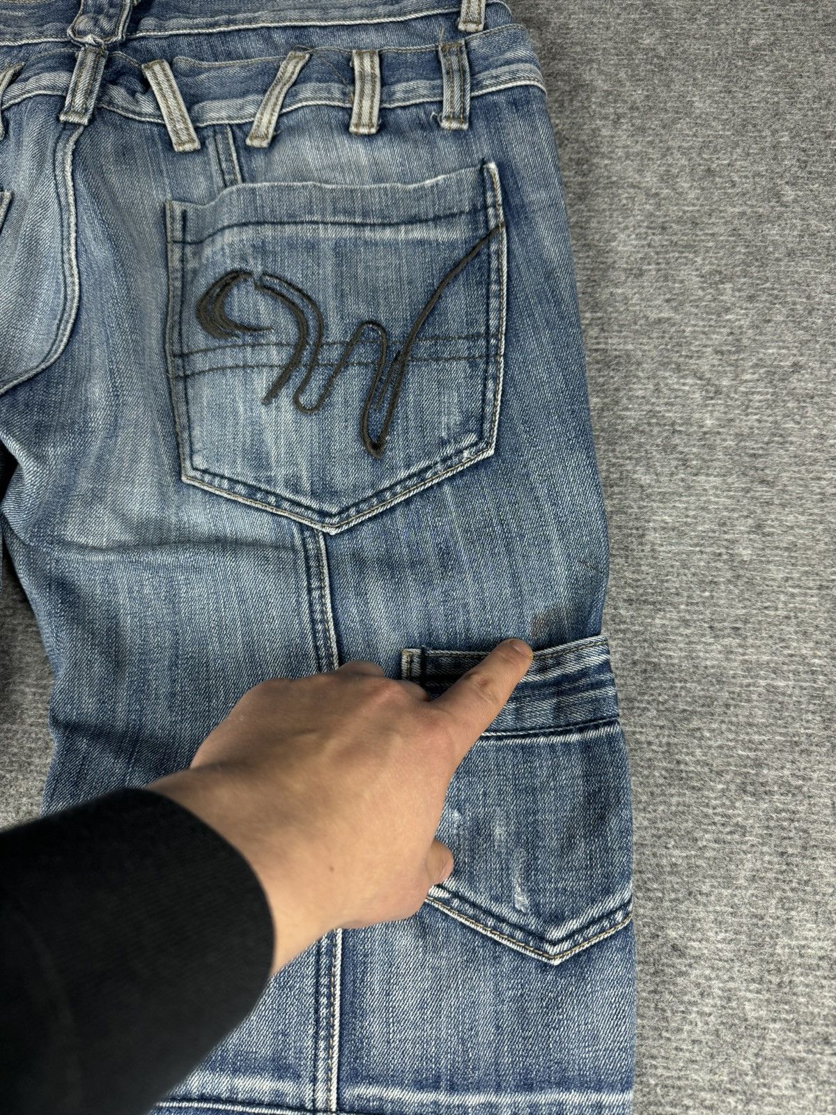 Japanese Brand Distressed denim straight fit pants Size US 34 / EU 50 - 5 Thumbnail