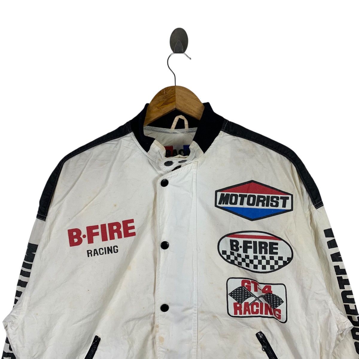 Vintage Vintage 80s BACKFIRE RACING Gt4 Logo Print Motorist Jacket Size US L / EU 52-54 / 3 - 3 Thumbnail