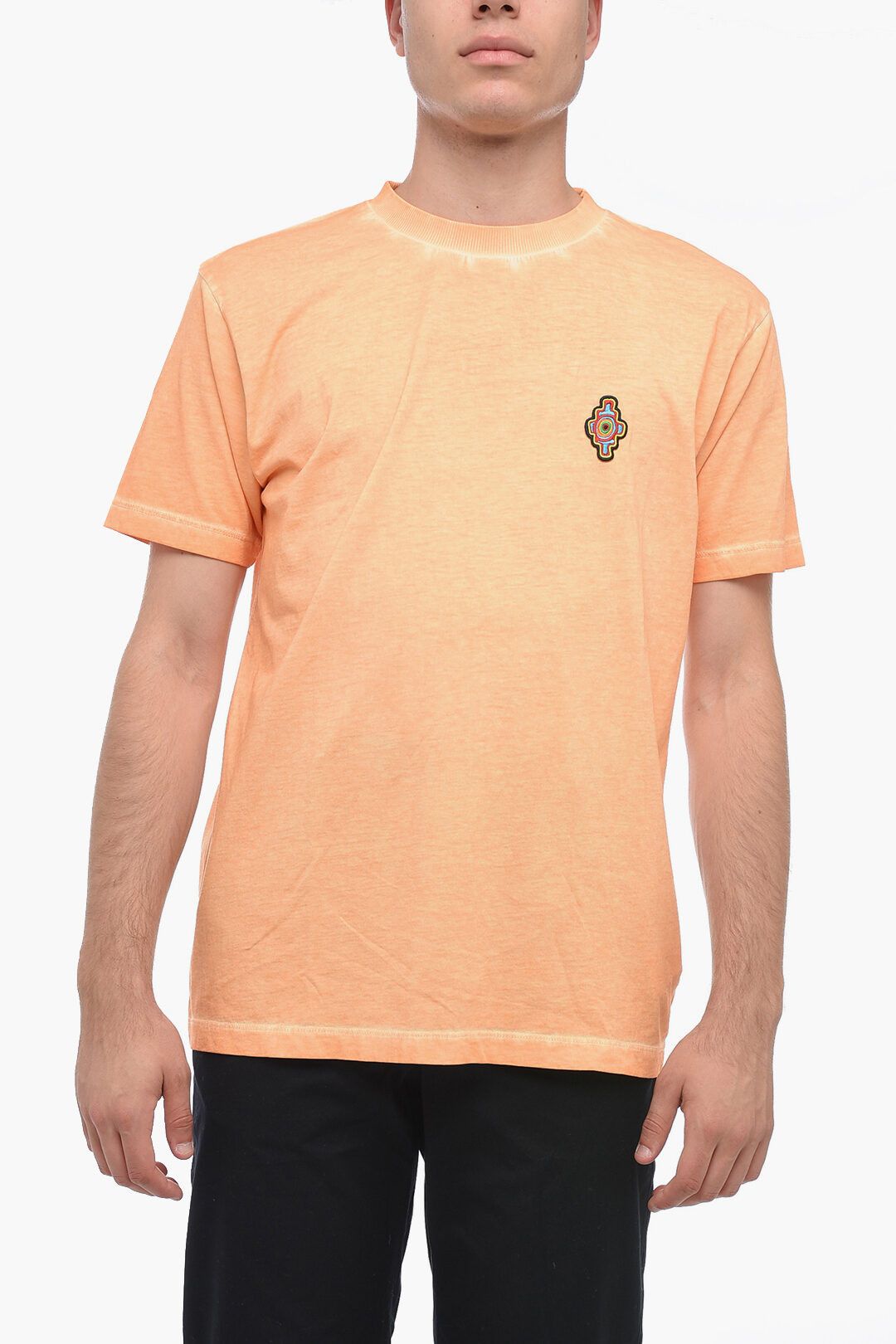 Marcelo Burlon og1mm0824 Sunset Cross Crewneck T-Shirt in Orange Size US L / EU 52-54 / 3 - 1 Thumbnail