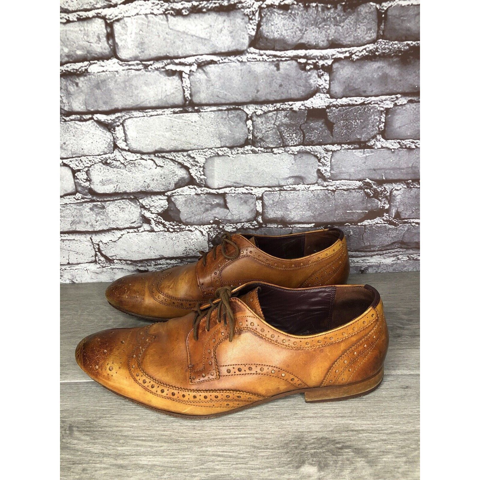 Ted Baker Ted Baker London Gryene Chili Brown Leather Derby Wingtip Ox Size US 12 / EU 45 - 24 Thumbnail