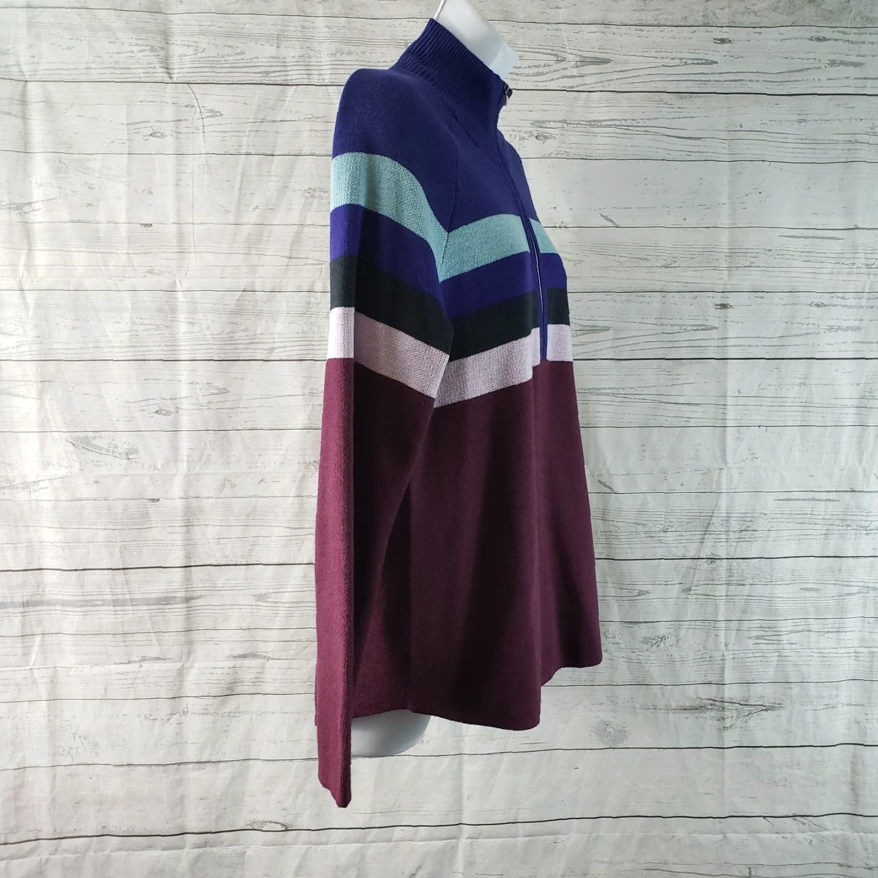 Eddie Bauer VINTAGE Eddie Bauer Womens 1/2 Zip Pullover Sweater Sz Large Blue Purple Stripe Shirt Womens L Purple Stripe 1/2 Zip Pullover Sweater Size L / US 10 / IT 46 - 3 Thumbnail