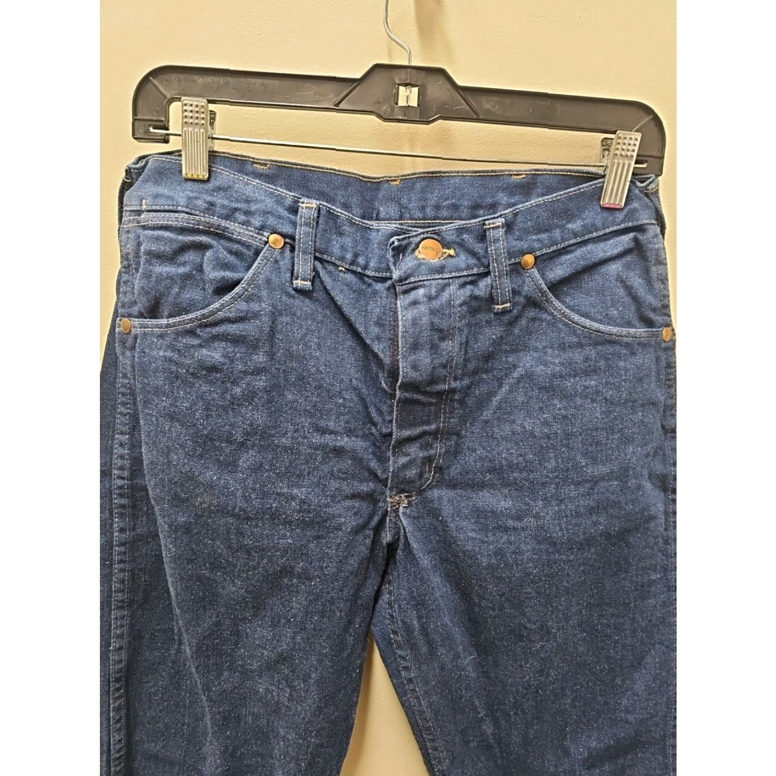 Denime VINTAGE Maverick Jeans Denim 31x30 5-Pocket USA Straight Mens Blue 80s 70s Workwear Ranch Americana Deadstock Real measurements 30x29.5 Size US 31 - 2 Thumbnail