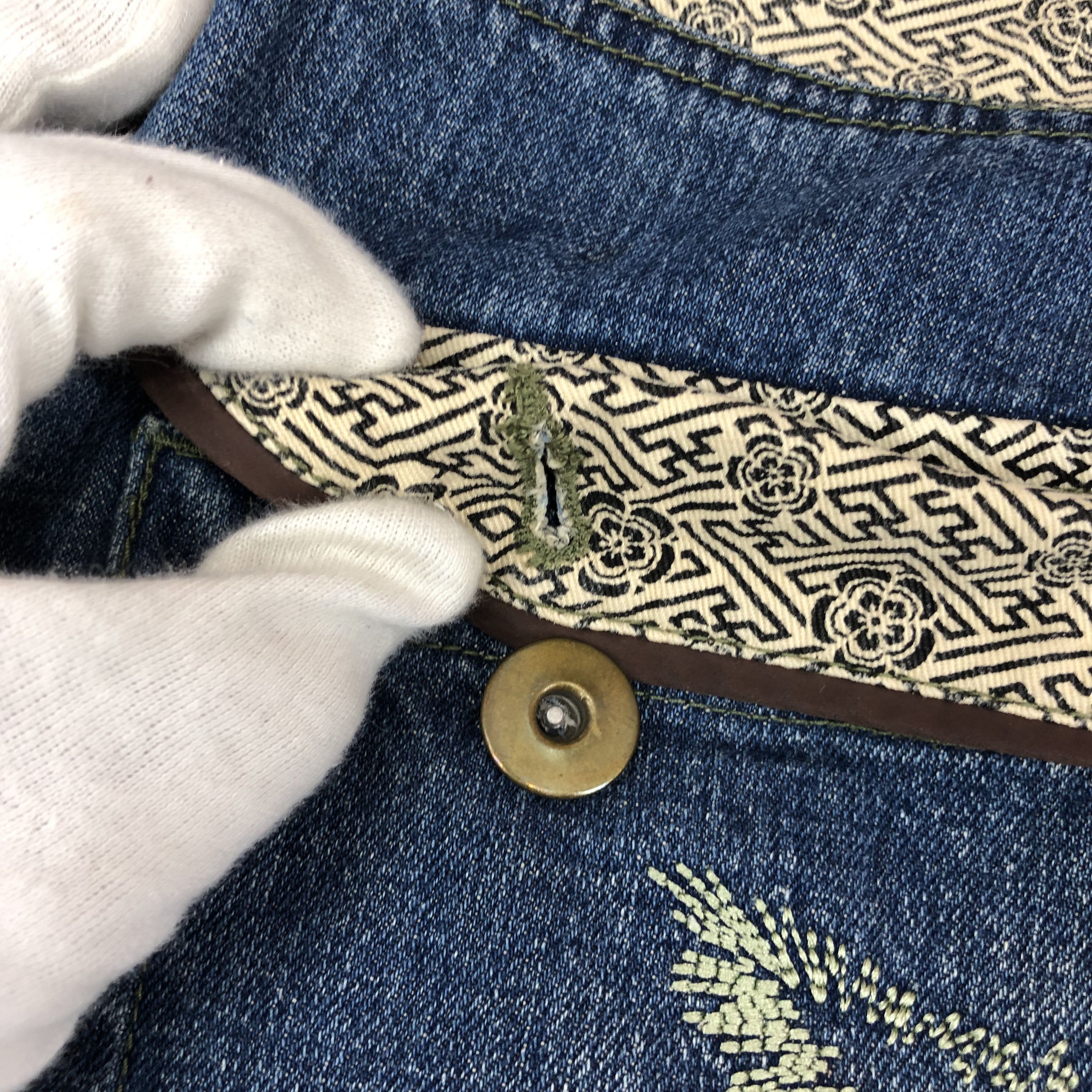 Japanese Brand TEKU Embroidery Red Dragon Denim Jeans #1698/05 Size US 31 - 16 Thumbnail
