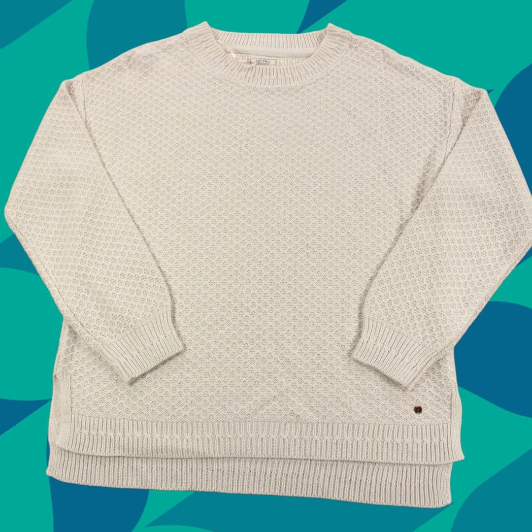 FatFace FAT FACE women's textured knit viscose acrylic blend sweater sz 6 ivory Size M / US 6-8 / IT 42-44 - 1 Thumbnail