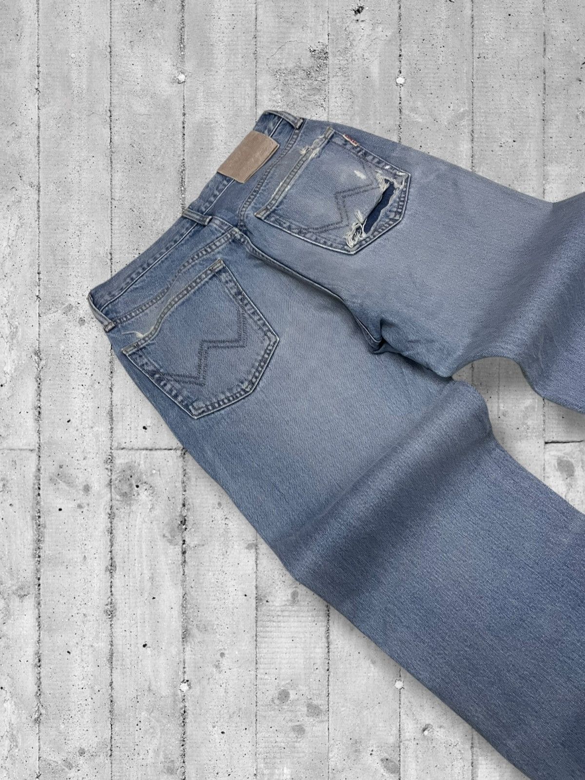 Designer × Edwin × Vintage Vintage 90s Japan Designer Edwin Blue Wash Distressed Denim Size US 29 - 15 Thumbnail
