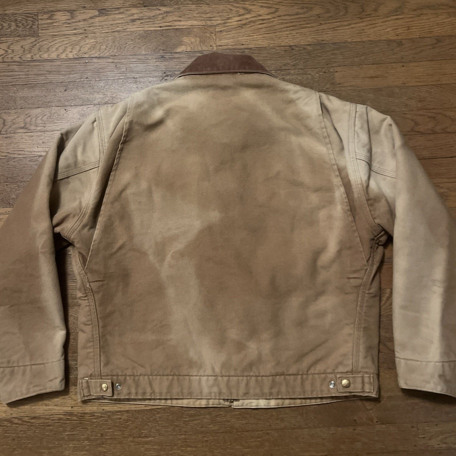 Carhartt Vintage 90s Carhartt J01 Detroit Jacket 46 Distress Faded Size US L / EU 52-54 / 3 - 15 Thumbnail
