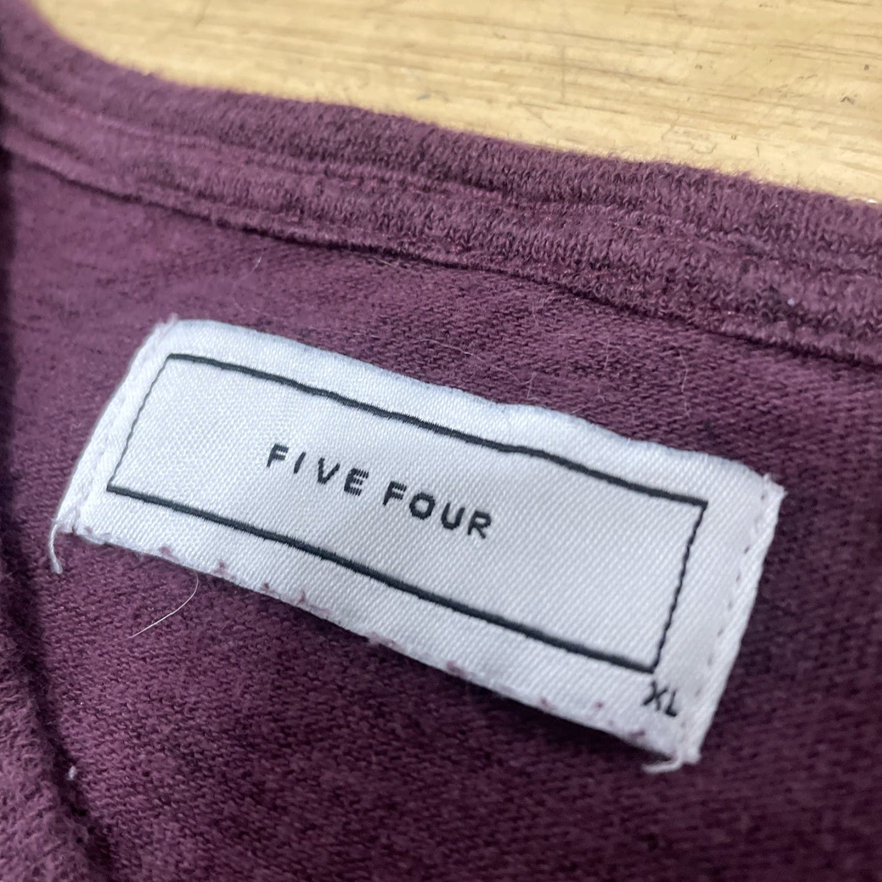 Vintage Five Four Henley Shirt Men XL Burgundy Red Textured Terry Dark Dressy Mature Shirt Size US XL / EU 56 / 4 - 5 Thumbnail