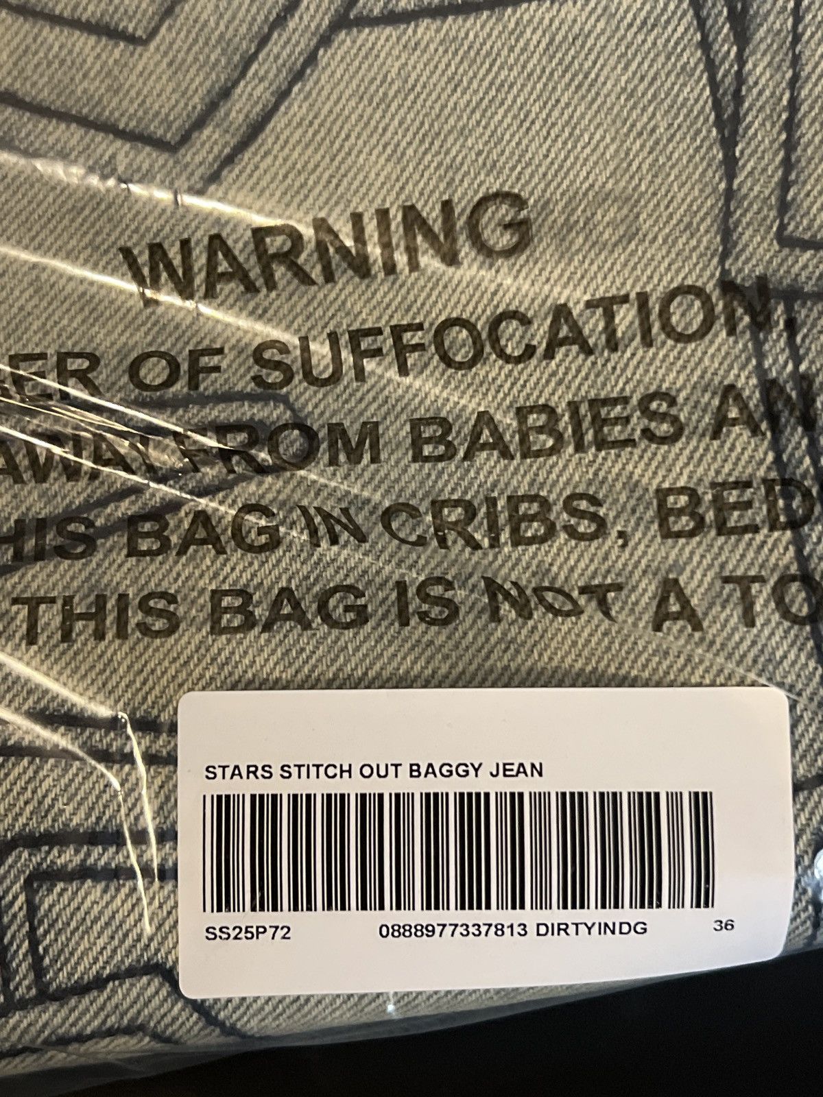 Supreme Supreme Stars Topstitch Baggy Jean Dirty (Size 36) Size US 36 / EU 52 - 3 Thumbnail