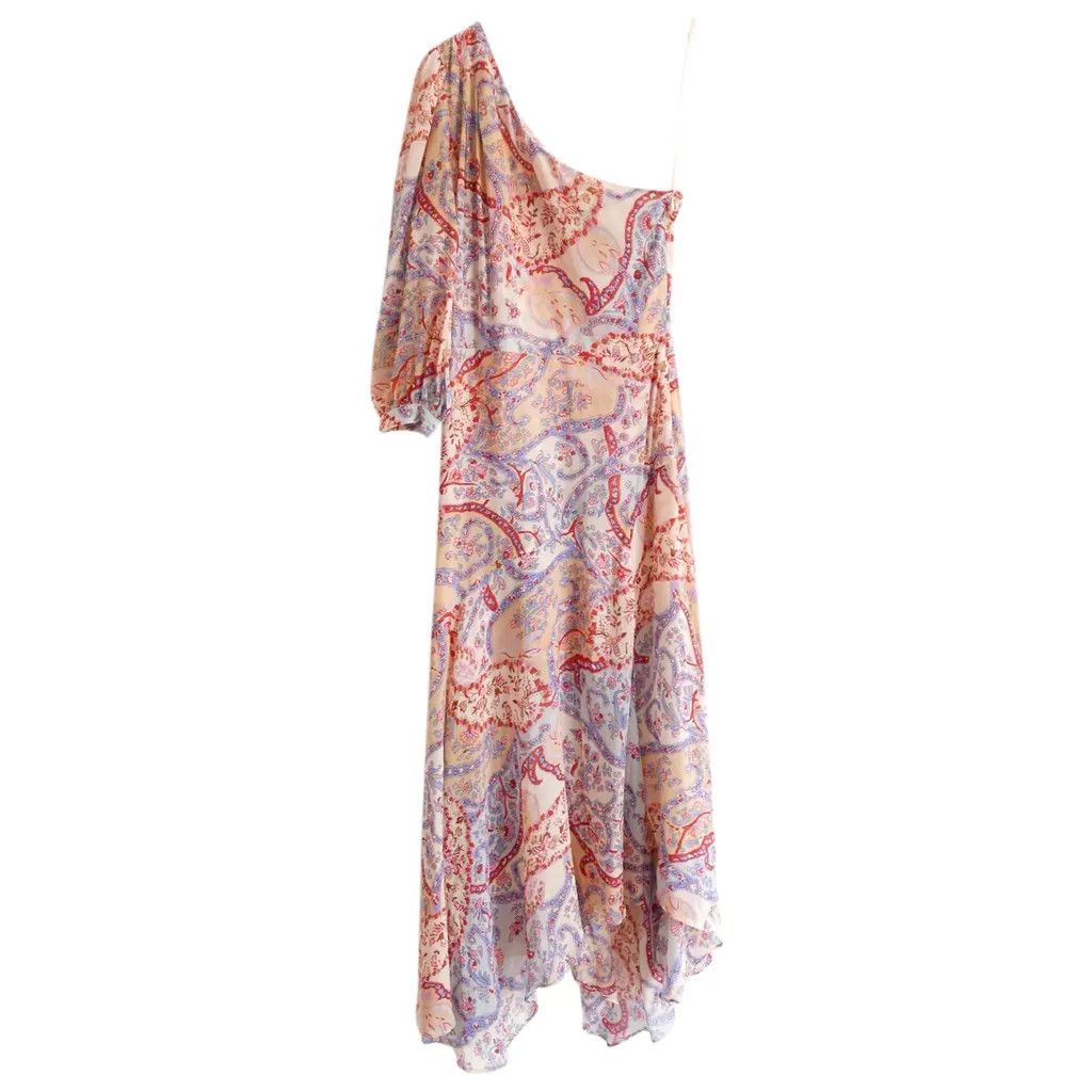 Veronica Beard Veronica Beard Kimber One Sleeve Floral Chiffon Dress Size S / US 4 / IT 40 - 2 Thumbnail