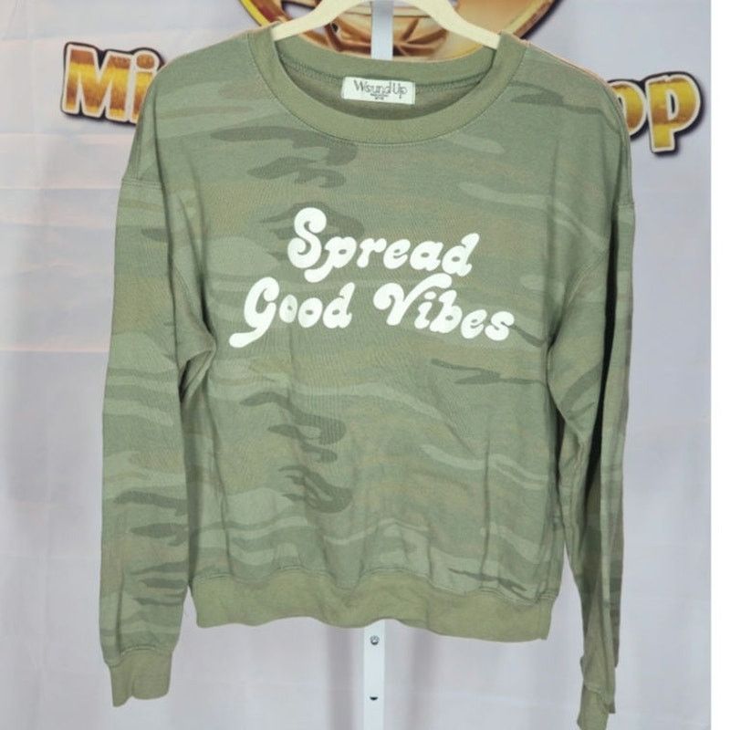 Other WoundUp Green Camo Spread Good Vibes Sweatshirt Size Medium Size M / US 6-8 / IT 42-44 - 1 Thumbnail