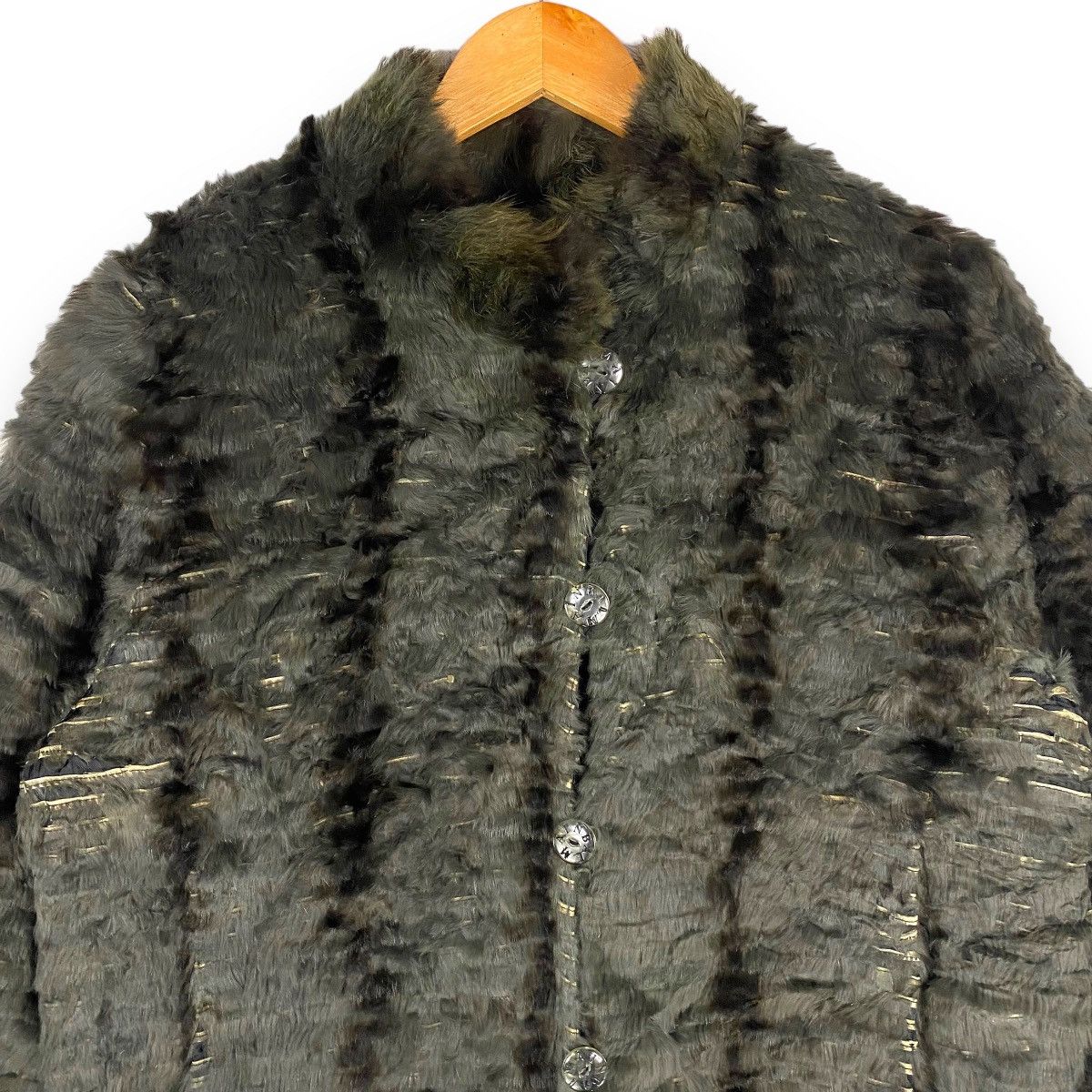 VINTAGE BALMAIN PARIS RABBIT FUR & SILK REVERSIBLE JACKET