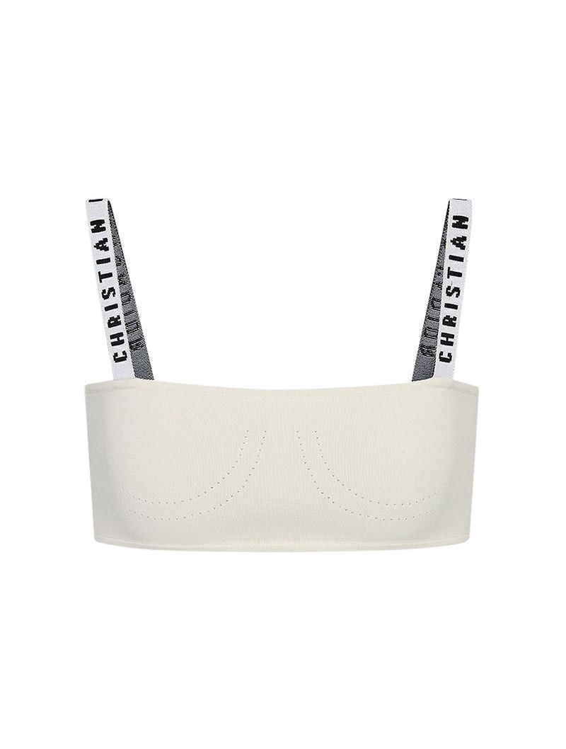 image of Dior White Stretch Viscose Bralette, Women's (Size Small)
