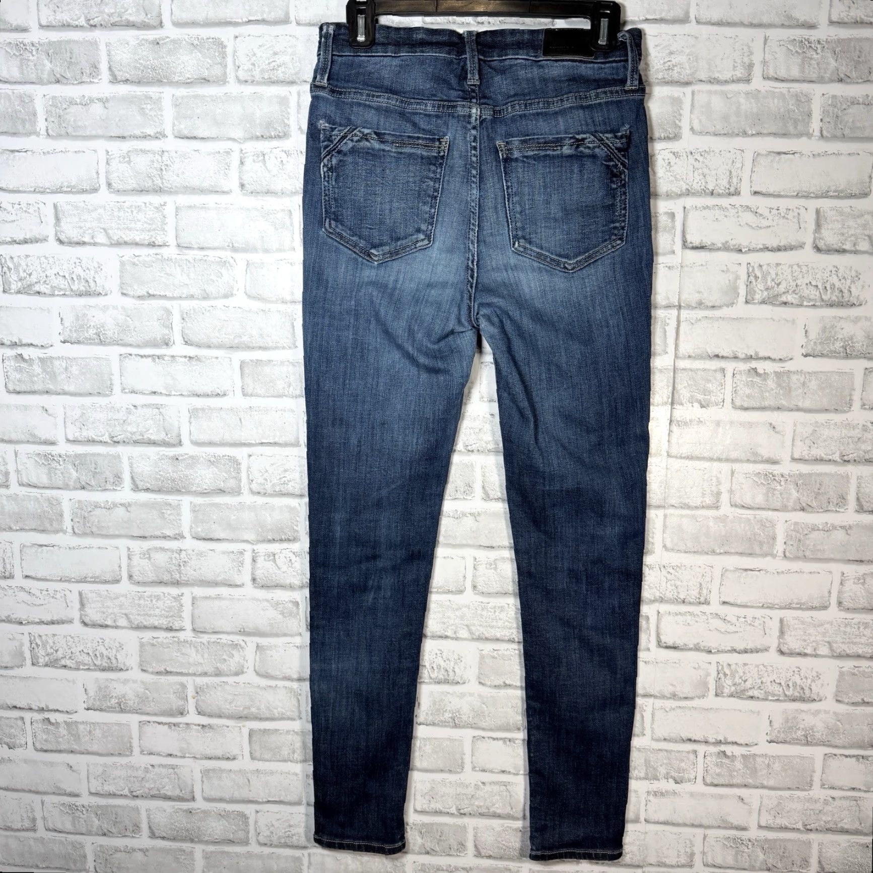 Vintage Buckle Blue Skinny Jeans Womens 26 x 29 Regular Fit Size 26" / US 2 / IT 38 - 5 Thumbnail