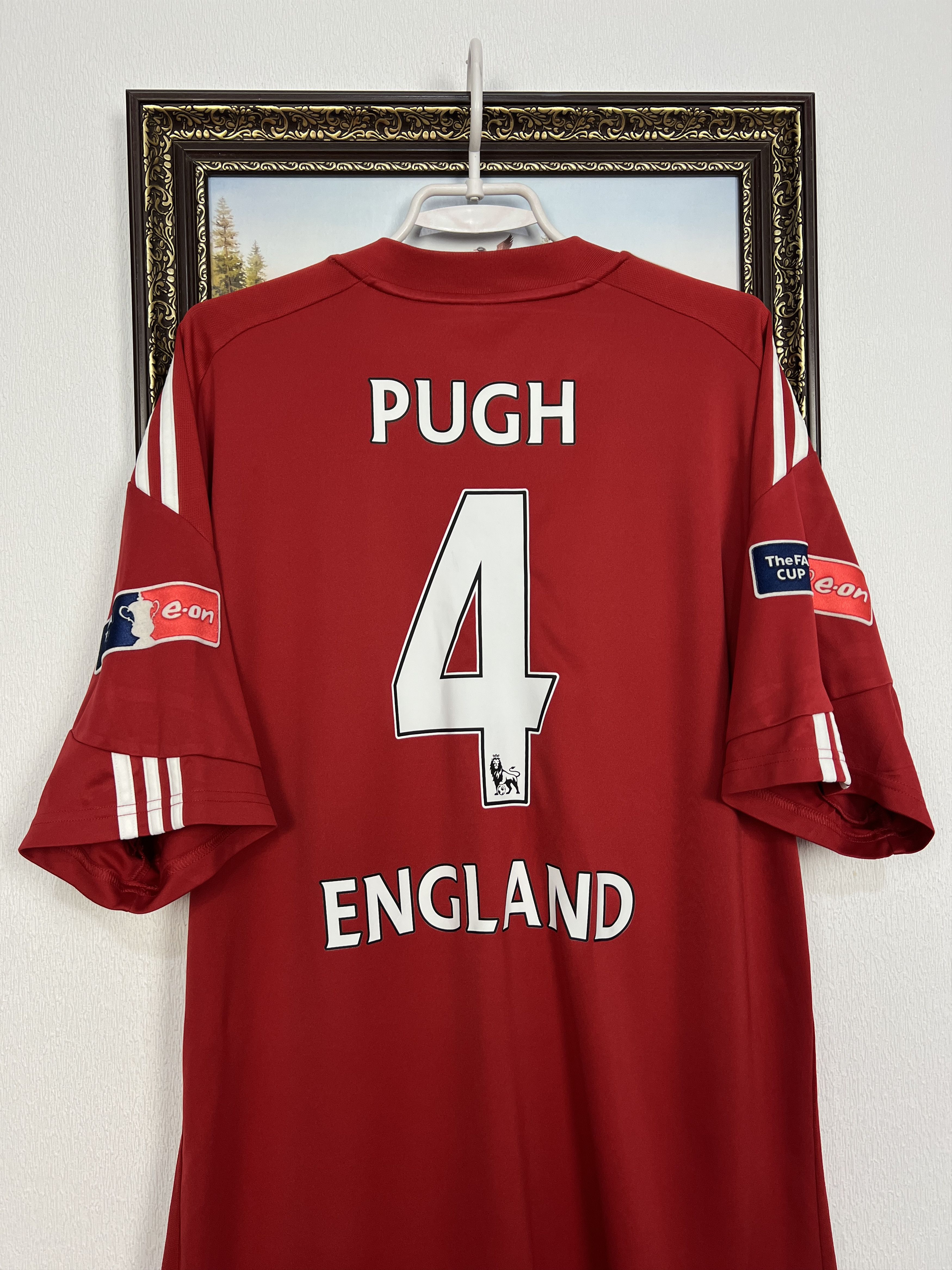 Adidas Stoke City Home football shirt Player Issue #4 Pugh Jersey Size US XXL / EU 58 / 5 - 9 Thumbnail