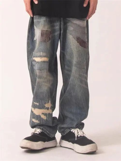Jean Retro high street distressed washed jeans Size US 32 / EU 48 - 6 Thumbnail