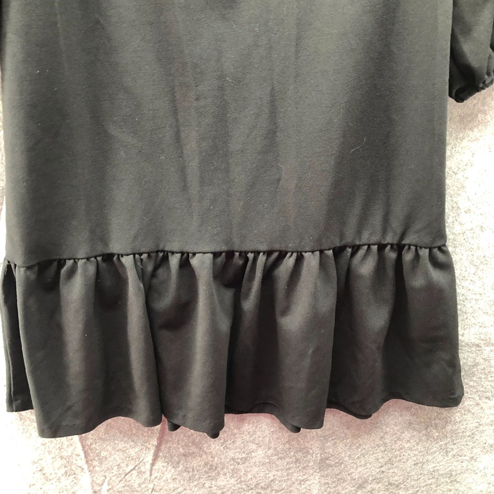 AQUA Aqua Black Formal Dress M 3/4 Puff Sleeve Mini Peplum Cocktail Party Dress Women Stylish Size M / US 6-8 / IT 42-44 - 5 Thumbnail