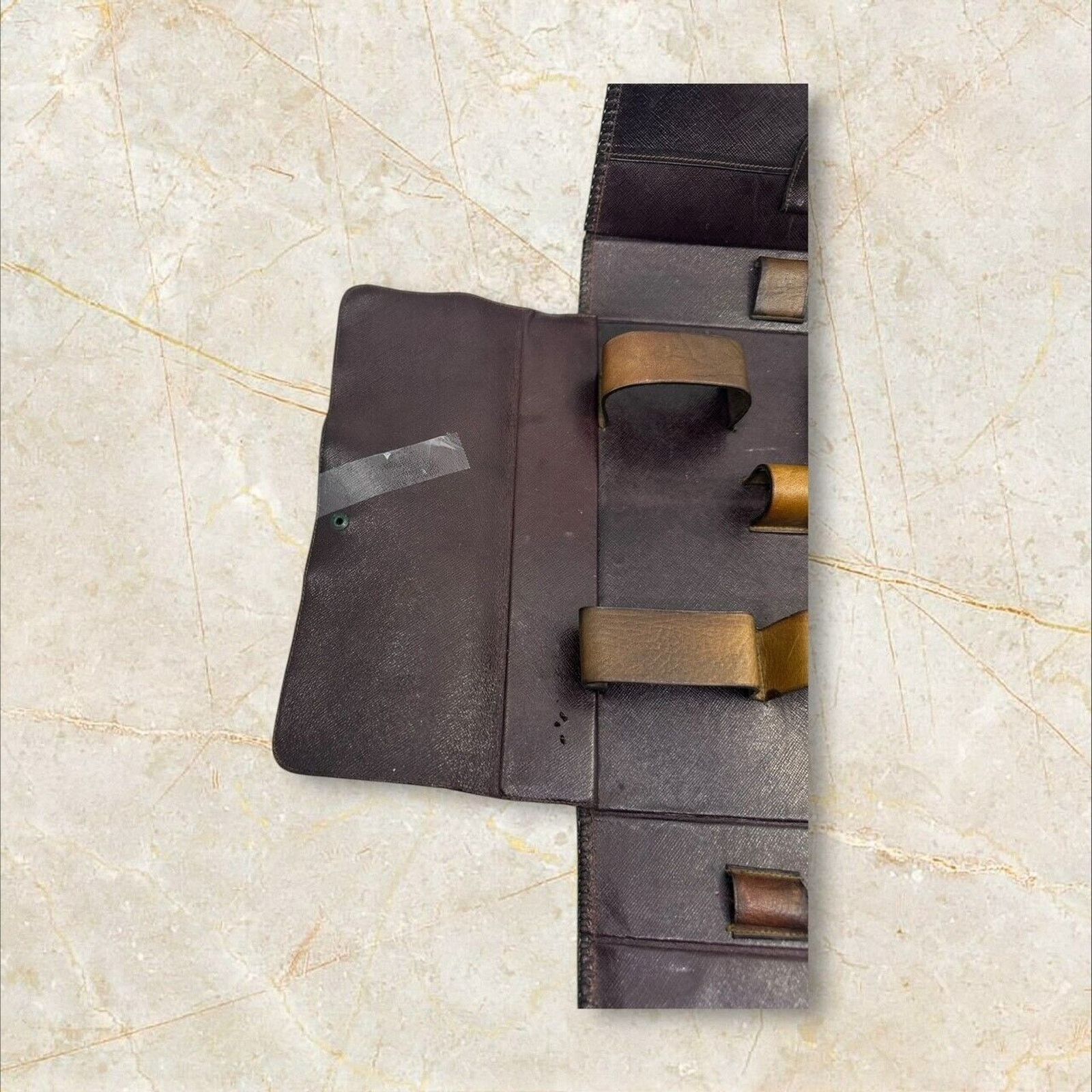 Other Vintage Mens Travel Vanity Toiletry Brown Leather Kit Case Size ONE SIZE - 6 Thumbnail