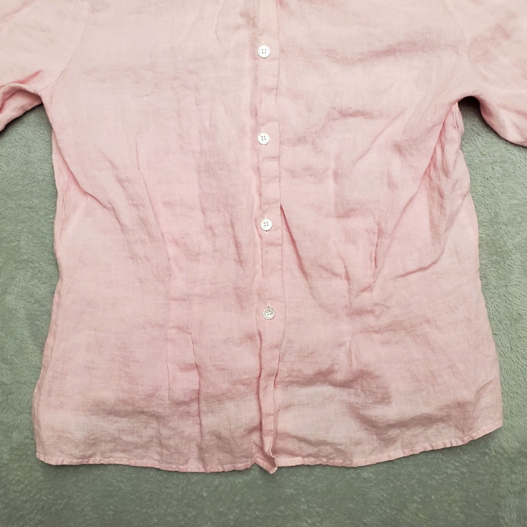 Pinko Westminsterlace Shirt Womens 12 Pink 100% Linen Lace Back Whimsey Cottage Casual Shirt Womens 12 Pink Linen Lace Back Whimsey Cottage Casual Size XL / US 12-14 / IT 48-50 - 3 Thumbnail