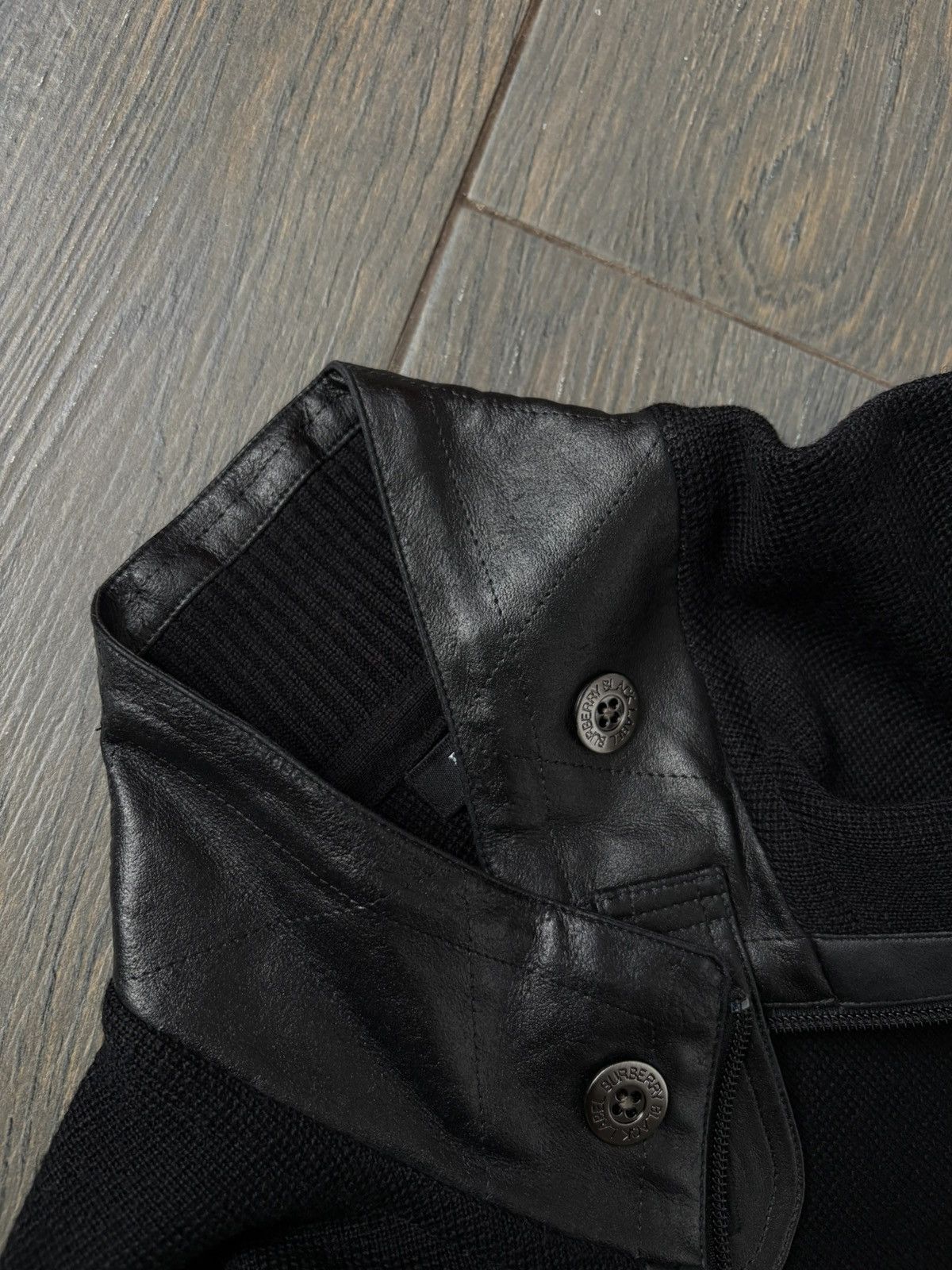 Burberry Burberry Black Label Knit Pullover Sweater Leather Trim Zip Size US M / EU 48-50 / 2 - 16 Thumbnail
