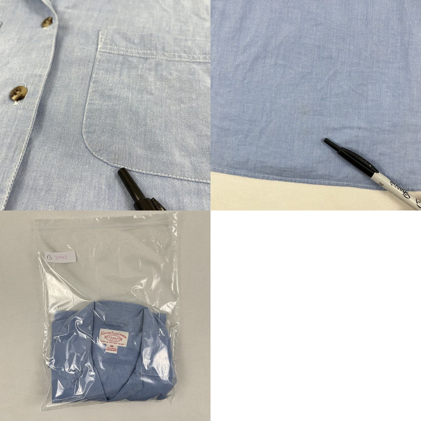 Filson Filson Shirt Womens Medium Blue Chambray Button-Up Hiking Work Loop Collar Size M / US 6-8 / IT 42-44 - 8 Thumbnail